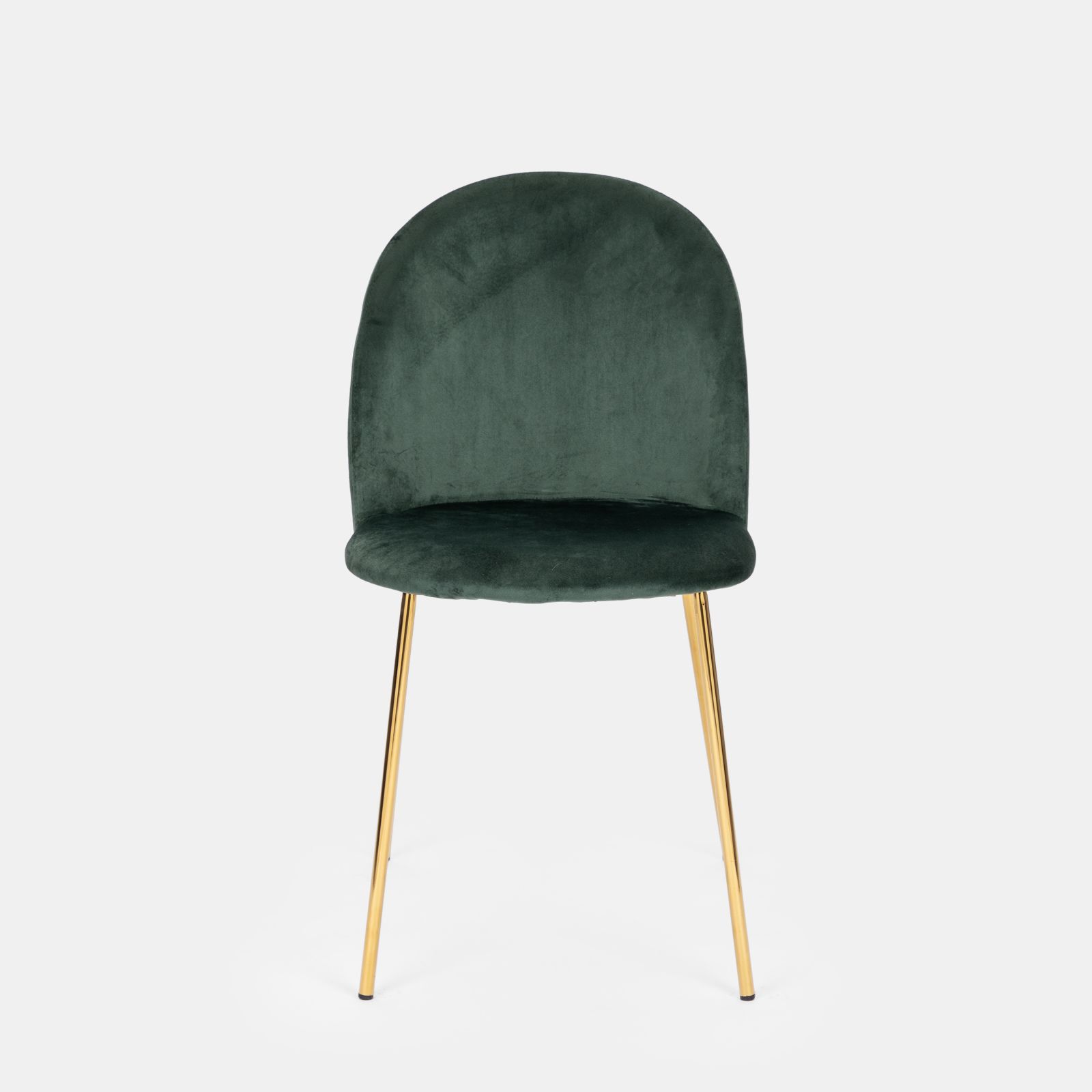 Set 4 sedie in velluto verde scuro con gambe oro - Zilla