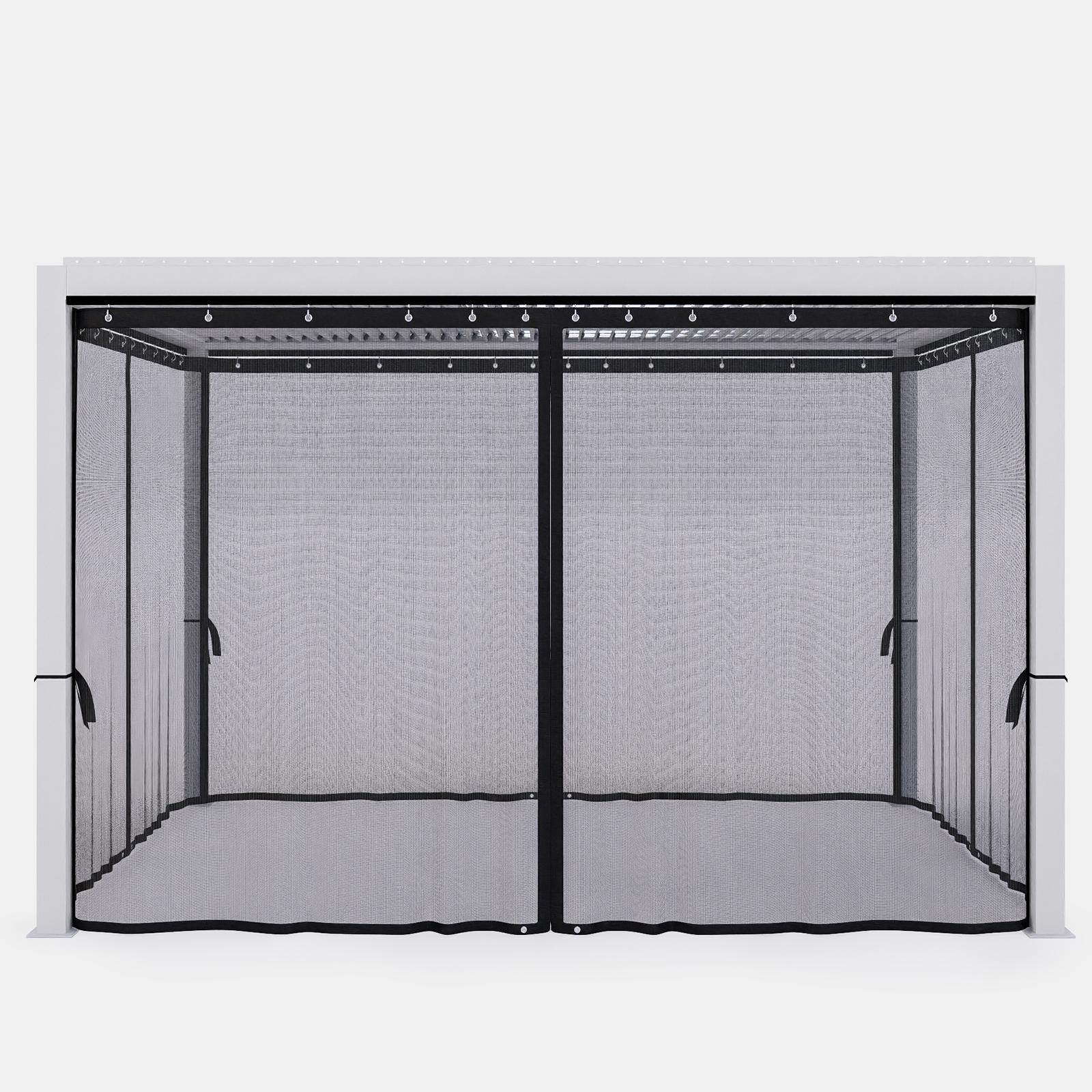 Zanzariera Per Patio Con Cerniera 3x3x2 M - Ricambio Per Gazebo Esterno - Bianca