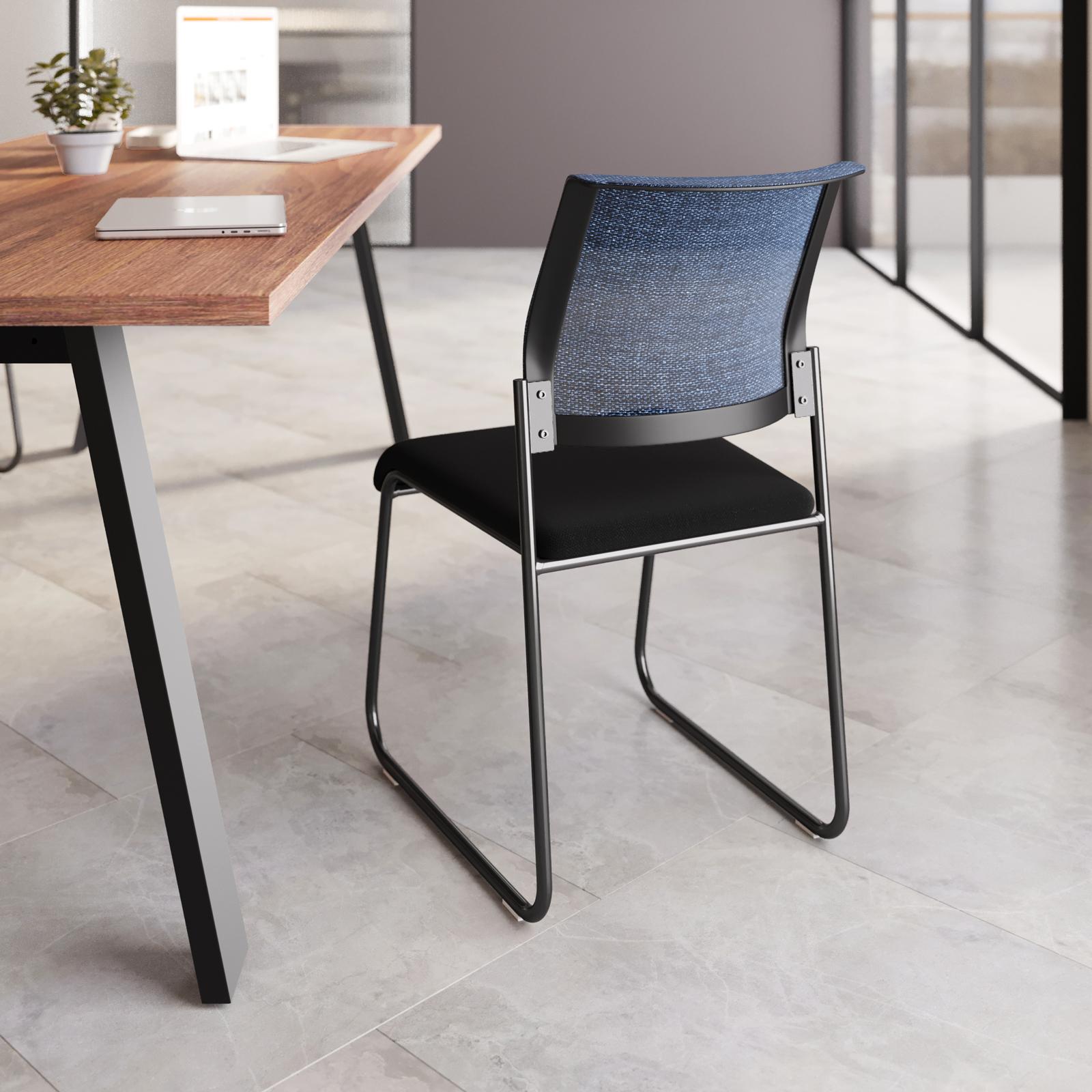 ML-Design Set di 6 Sedie per Sala da Pranzo Blu Petrolio Poltrona da Soggiorno con Rivestimento in Tessuto e Gambe in Metallo Nero | Leroy Merlin