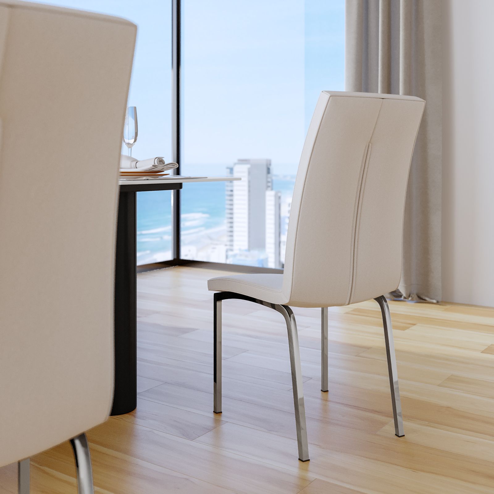 Set sedie design moderno in similpelle bianco Granduca