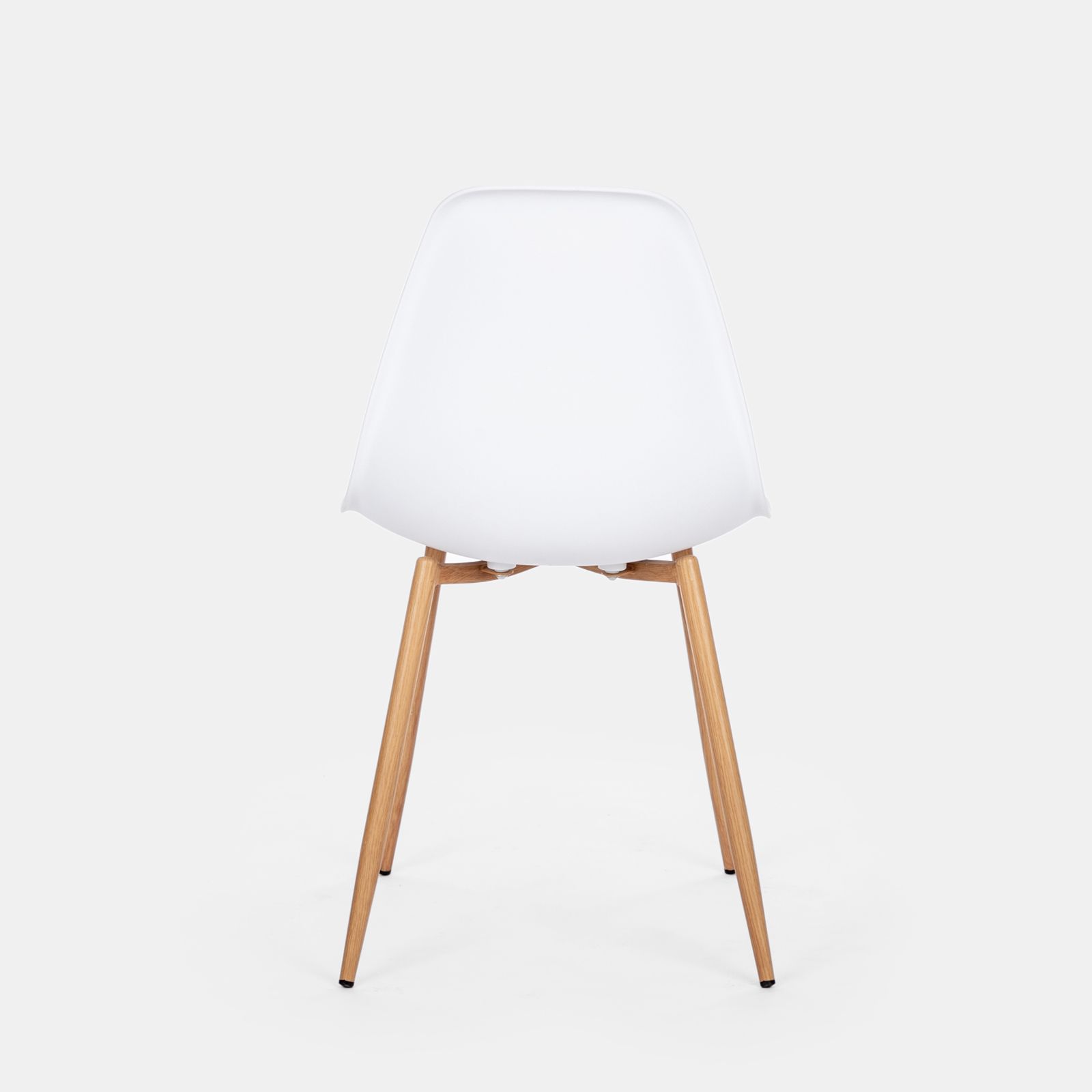 Set di 6 sedie bianche con gambe in legno - L 47 x P 52 x H 83 cm - OL –