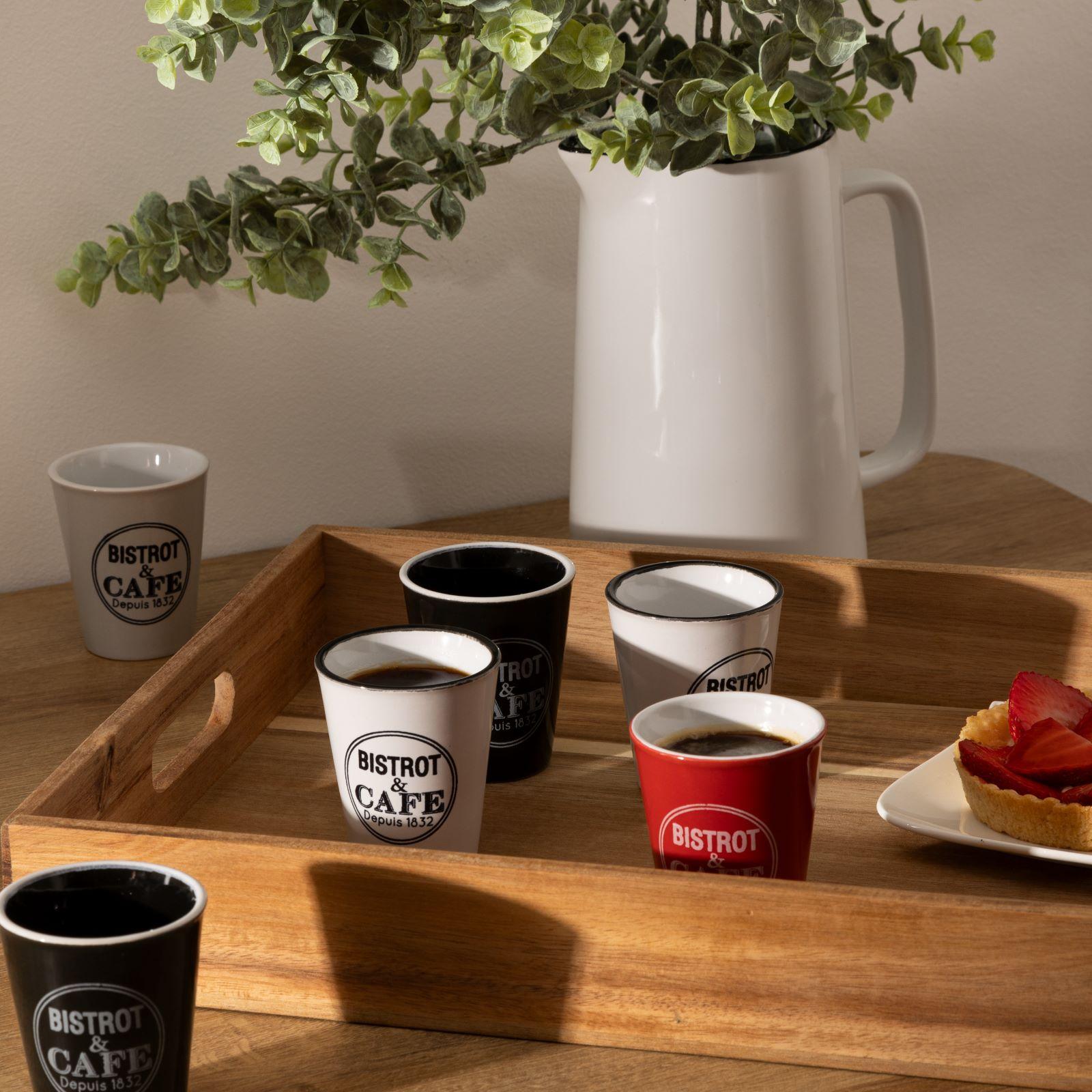 Set 6 tazzine da caffè dipinte a mano con piattino Baita