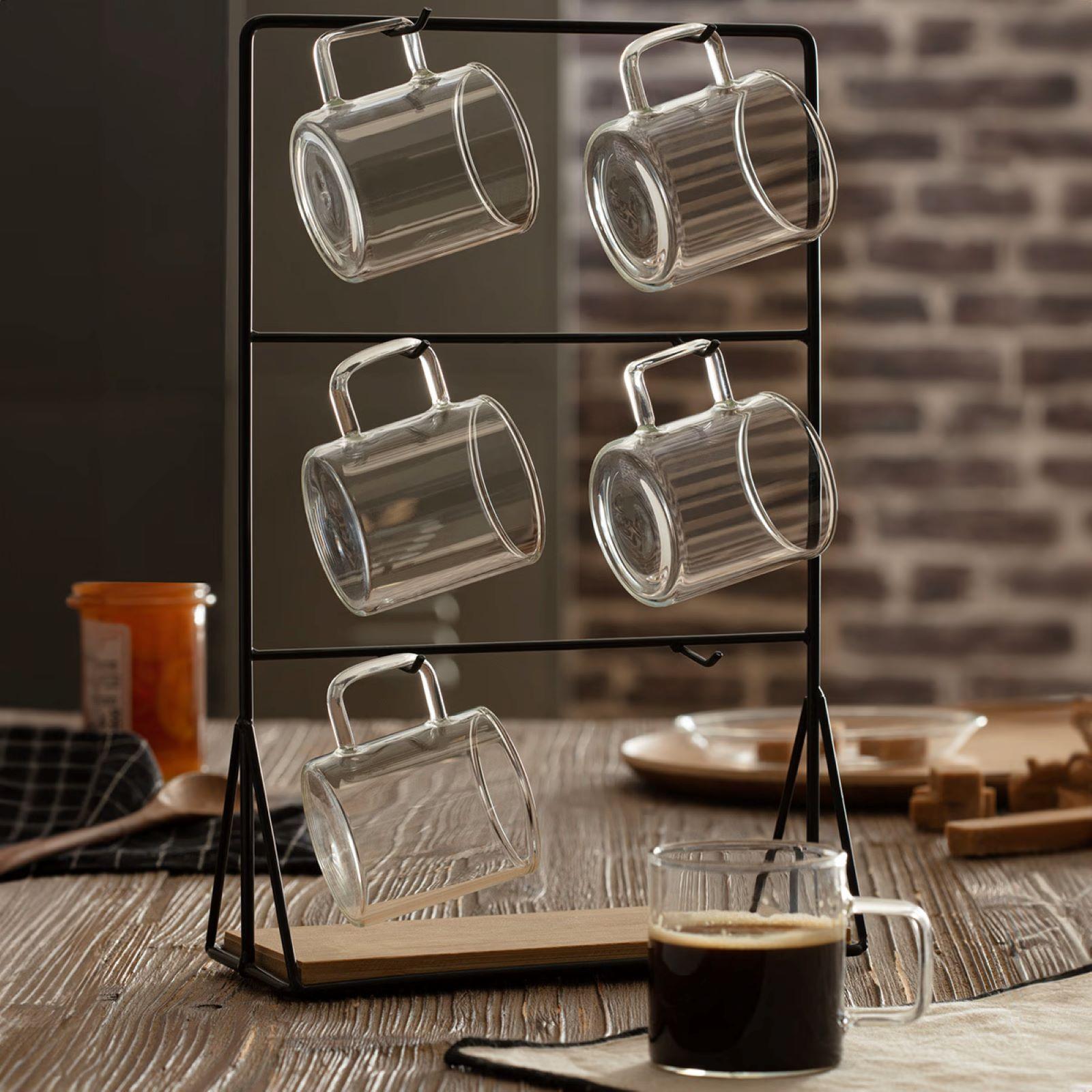 Porta Tazze Ad Albero GHWIE - 6 Ganci Per Cucina E Ufficio