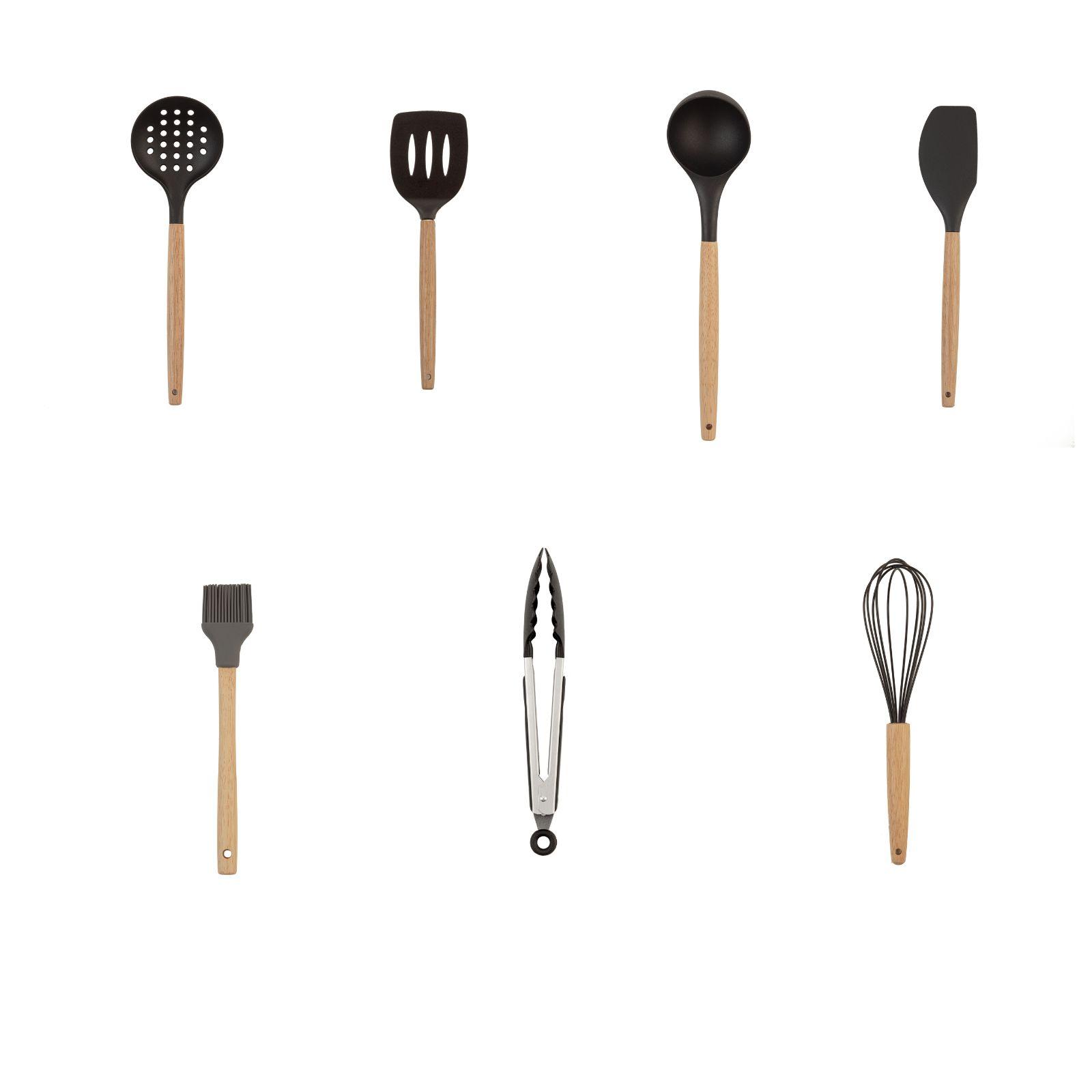 Set Di 5 Cucchiai Di Legno Per Cucinare, Stoviglie Portatili, Utensili
