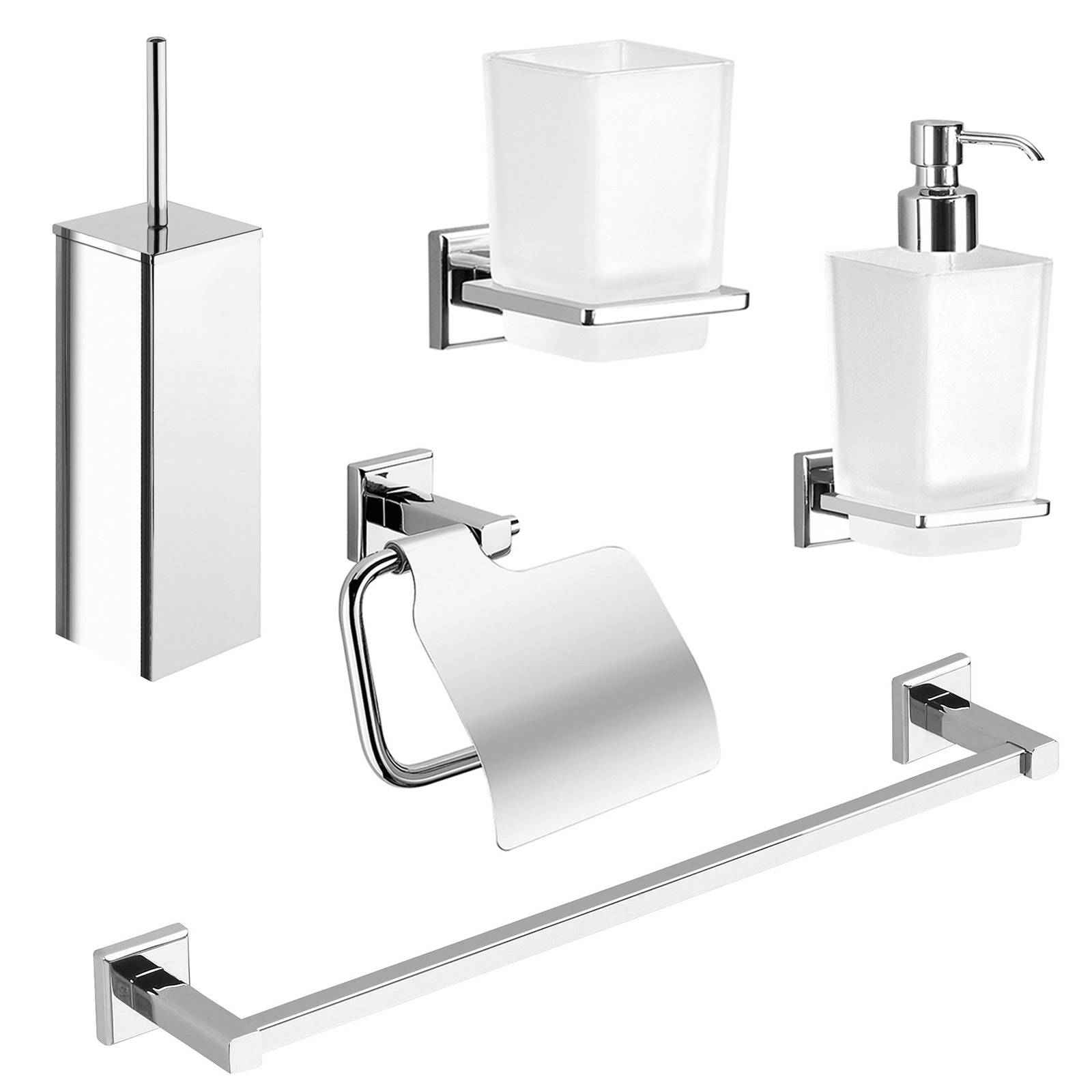 Set accessori a muro arredo bagno Gedy mod. Edera in acciaio inox