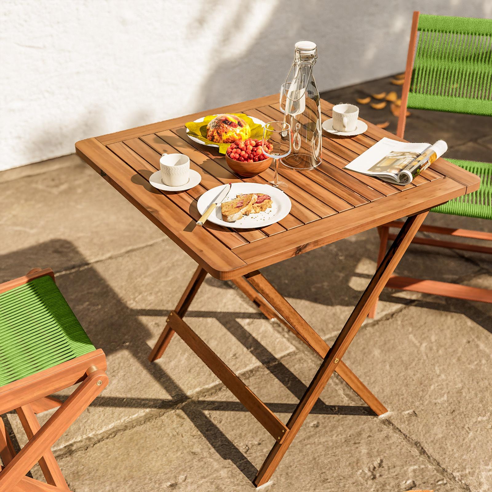 Set Giardino Esterno Tavolo E Sedie Set Bistrò Pieghevole Legno