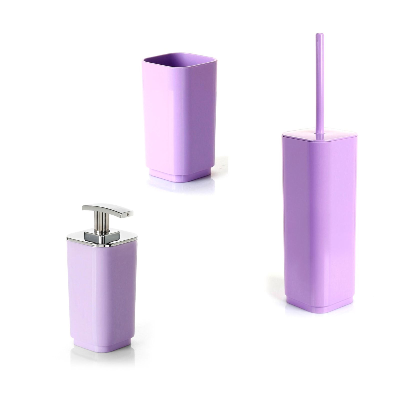 Set 4 accessori da bagno in resina rosa - Linea Chanelle di Gedy
