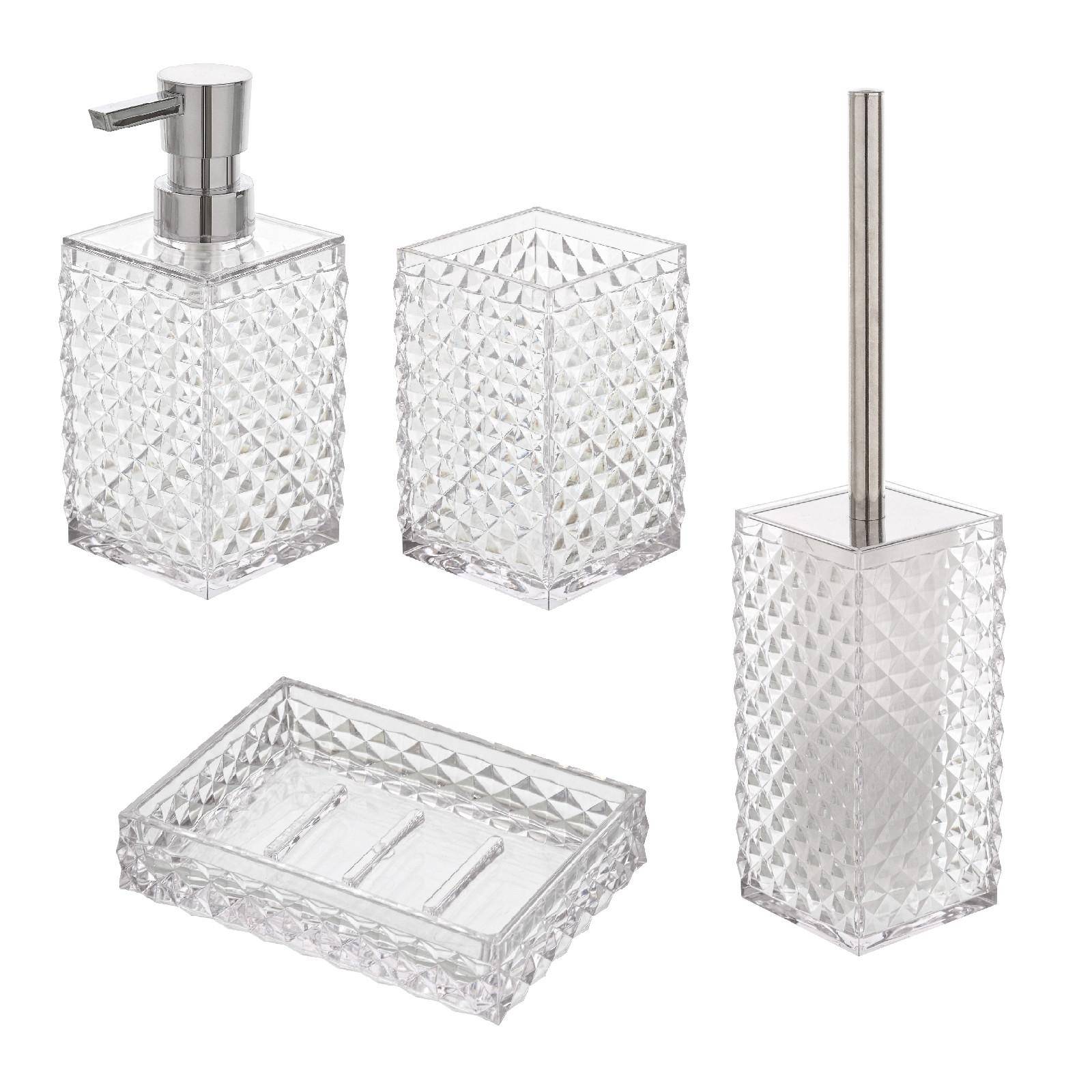 Set di accessori da bagno in polipropilene L 17 x P 11.3 cm bianco