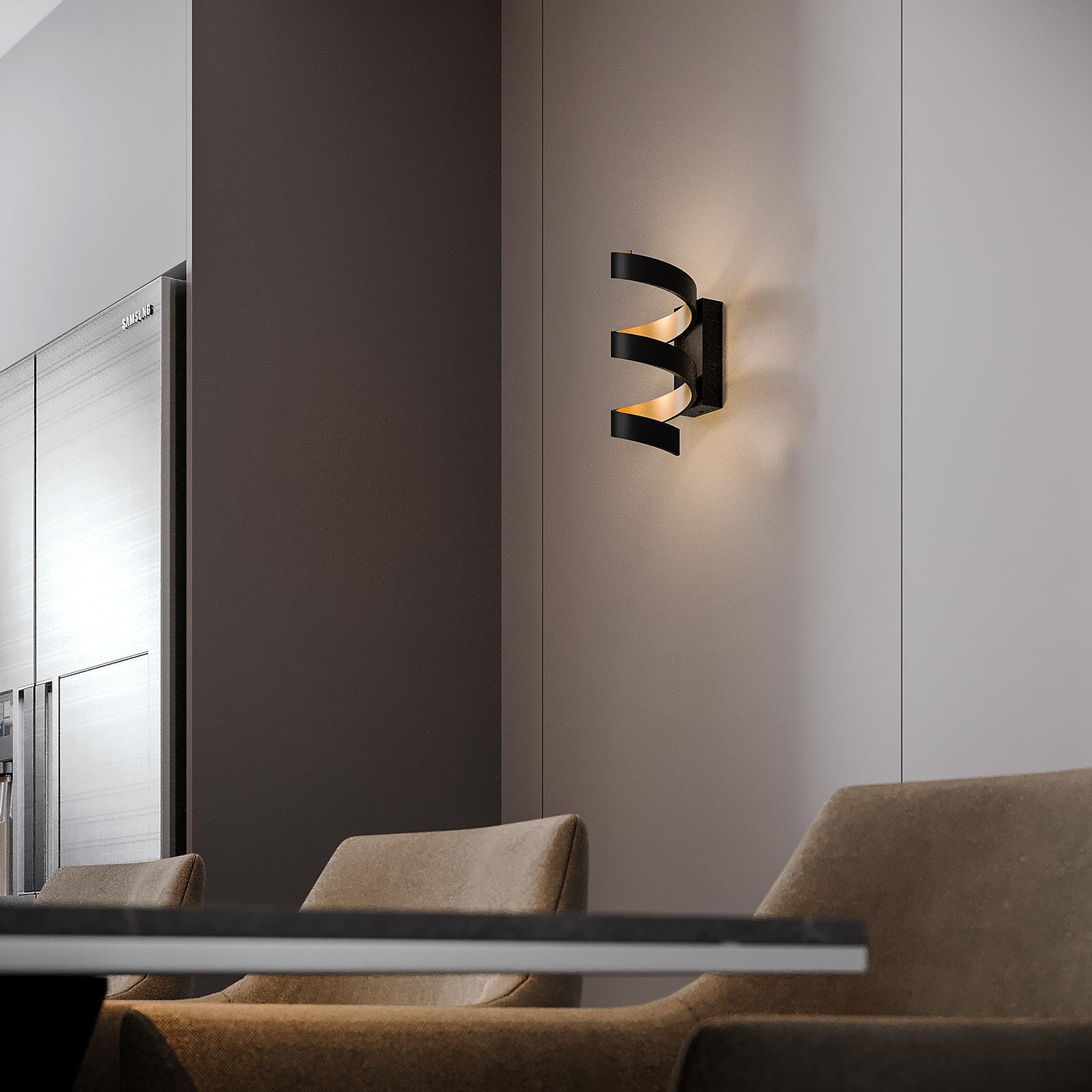 Lampada da soffitto Svanfolk, lampada da soffitto in metallo e legno in nero/marrone, a 3 luce, con faretti regolabili, 3 x attacco E14, design