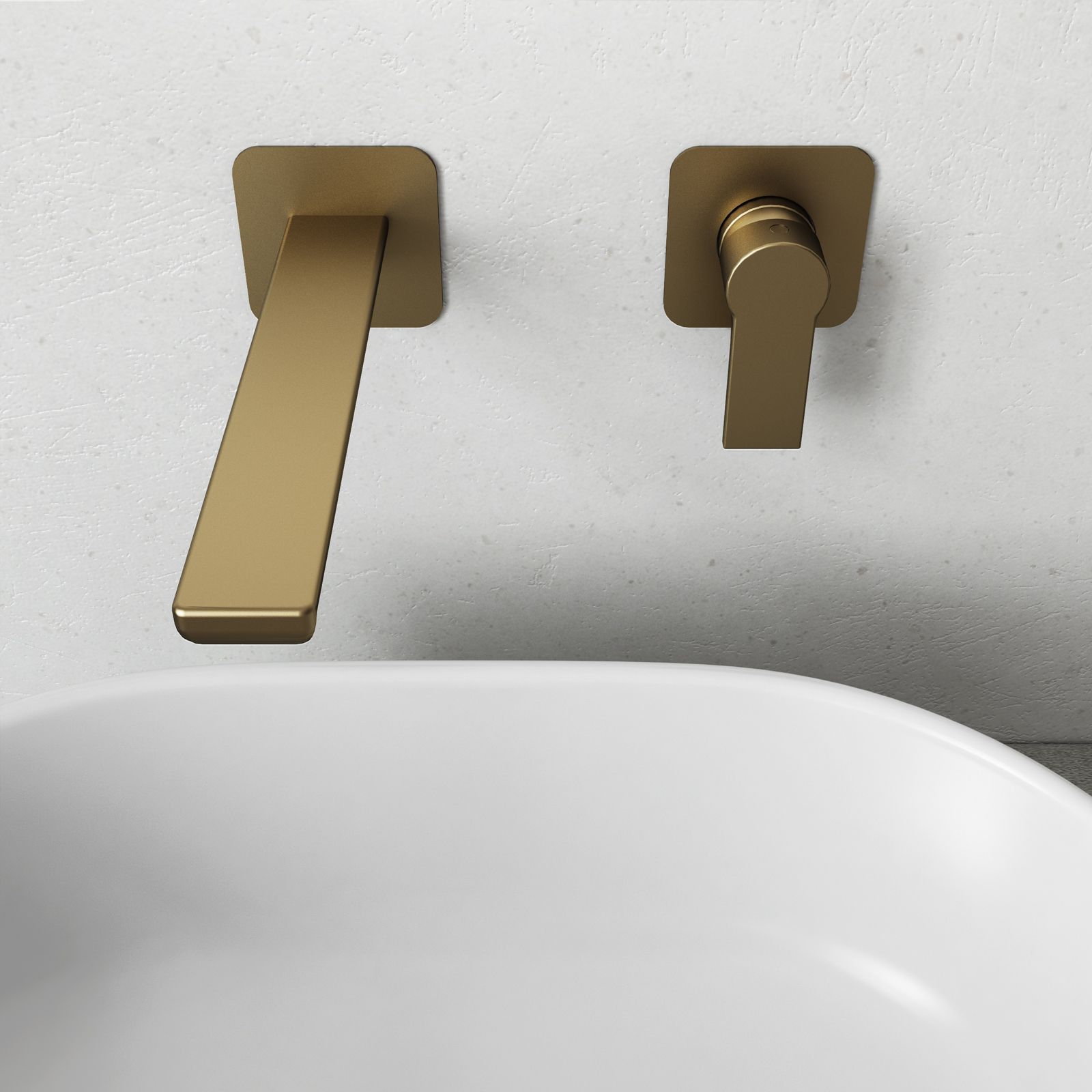 Set miscelatore incasso lavabo con bidet senza scarico oro