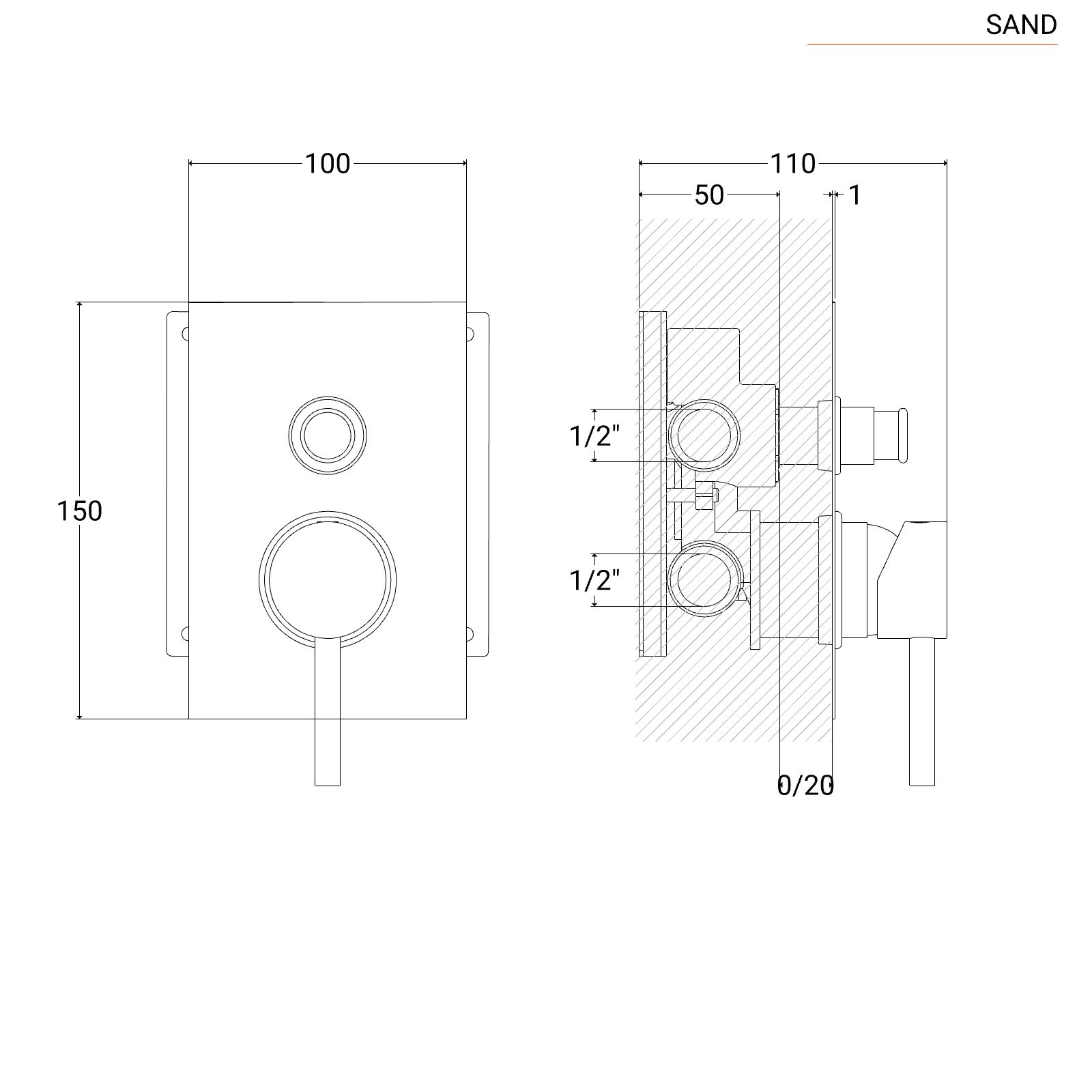 Miscelatore lavabo alto senza scarico oro satinato - Sand