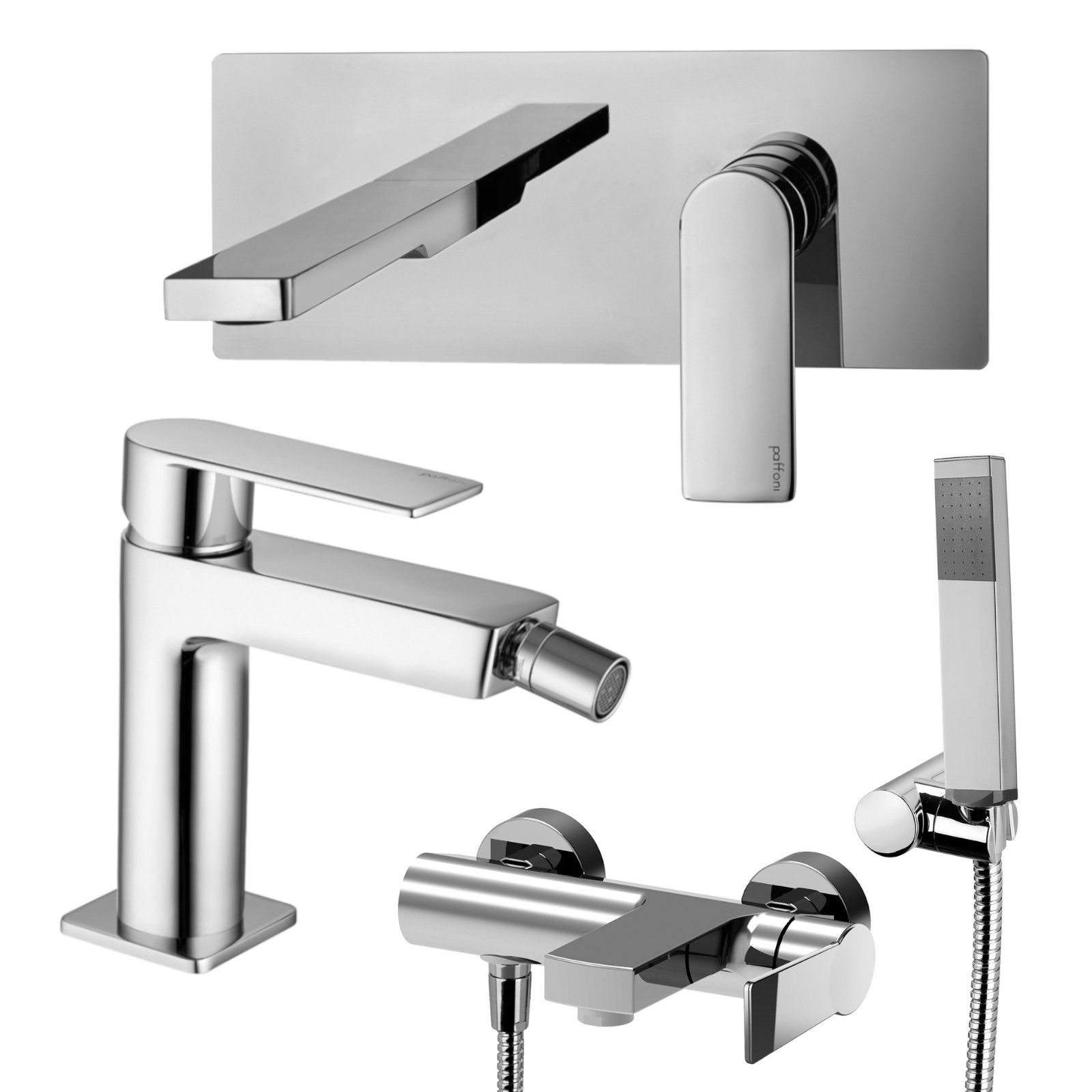 Set miscelatore lavabo bocca 15 cm con bidet ed esterno vasca cromato -  Tango di Paffoni