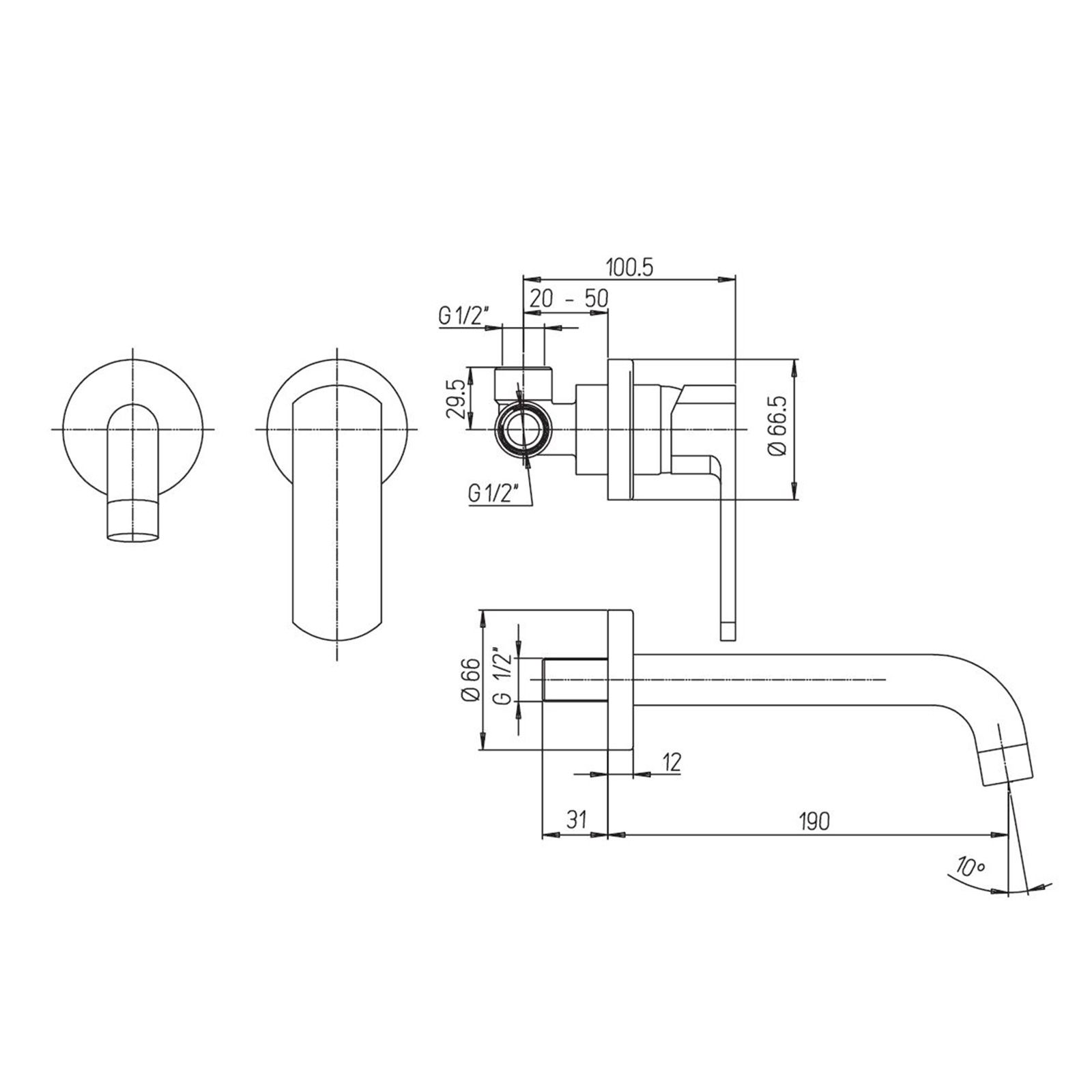 Coppia di rubinetti lavabo e bidet modello a cascata Paini OVO KITOVO2