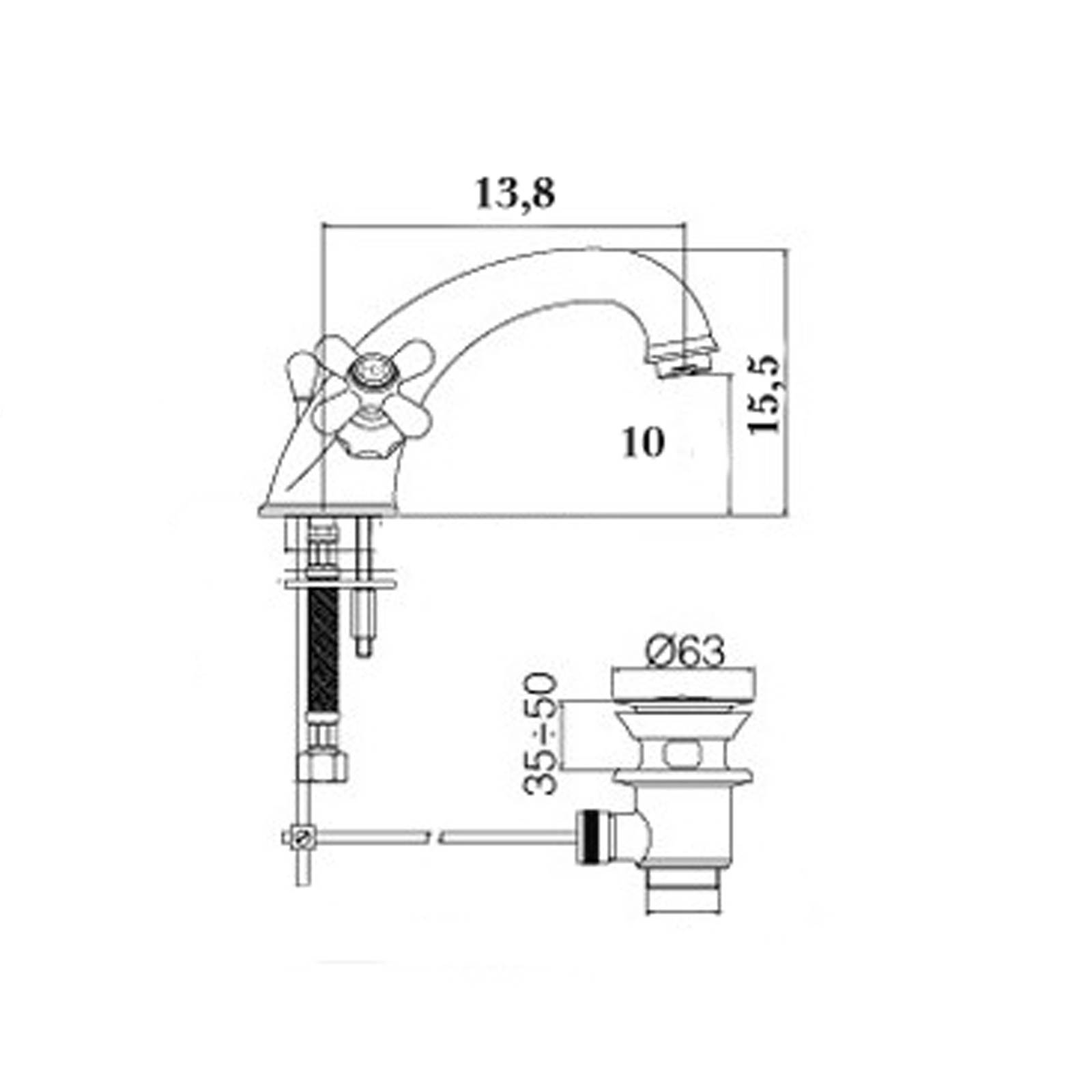 Rubinetto miscelatore bagno lavabo e bidet con pilette di scarico,  art.8042+8050 Arredobagno e Cucine s.r.l.s.