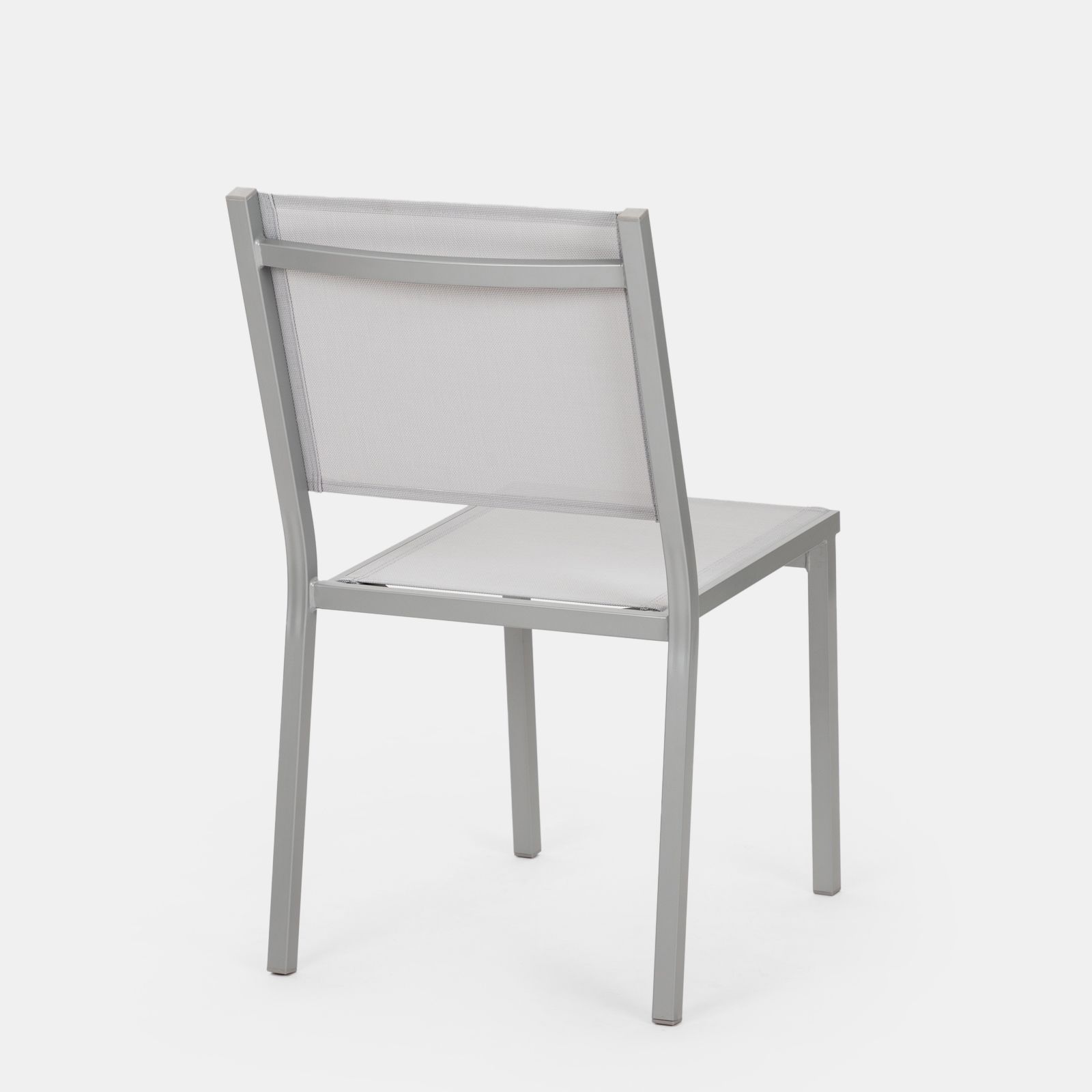 Set pranzo tavolo 140/210x77 cm e 4 sedie in alluminio e textilene grigio -  Carioca
