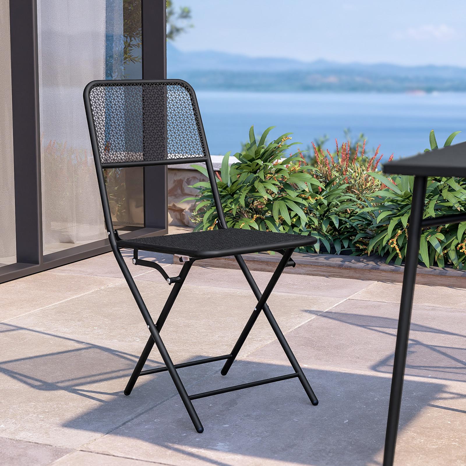 Sedie Pieghevoli Tavolo Con Sedie Nere Set Tavolo E Sedie