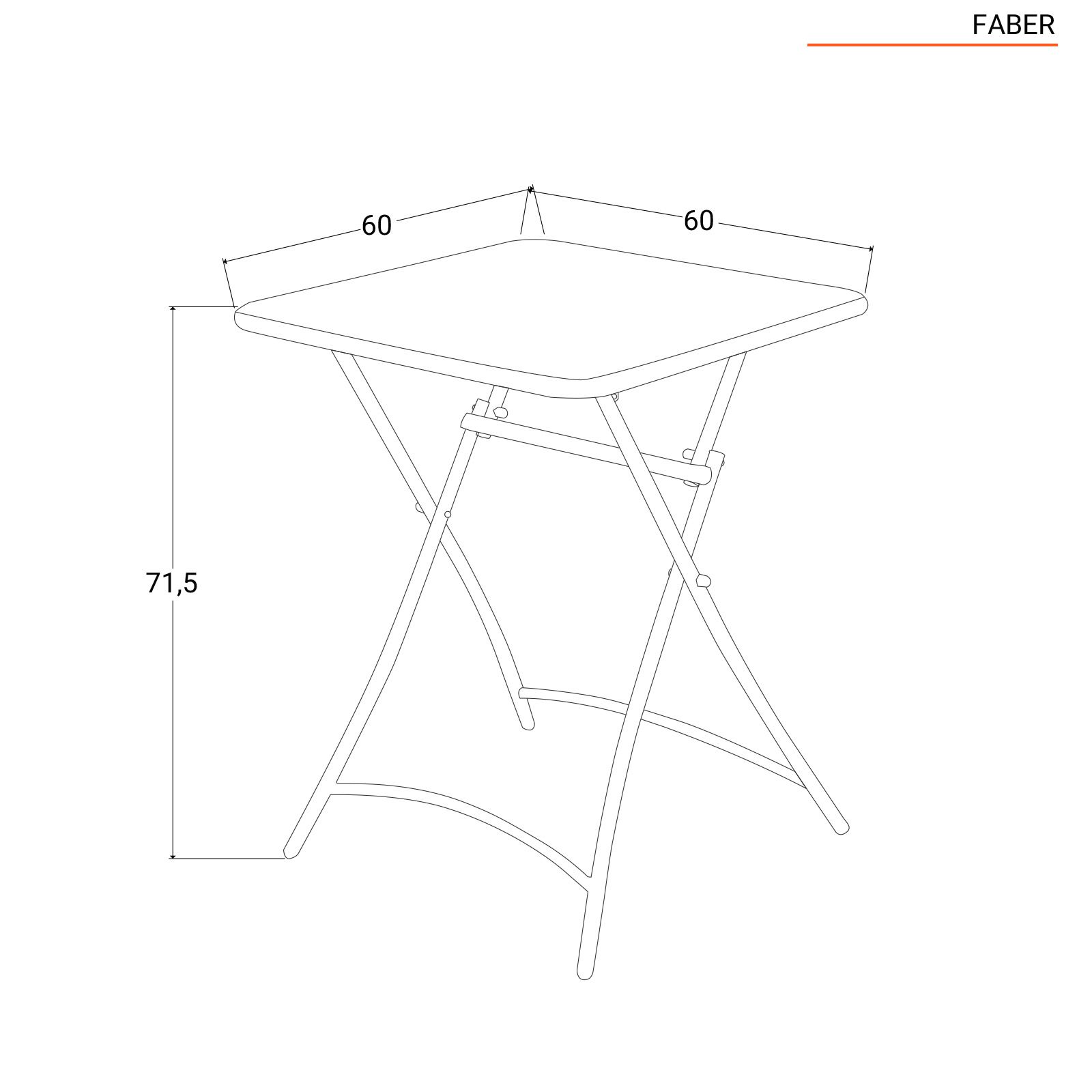Tavolo alto 60x60 cm in acciaio nero - Faber