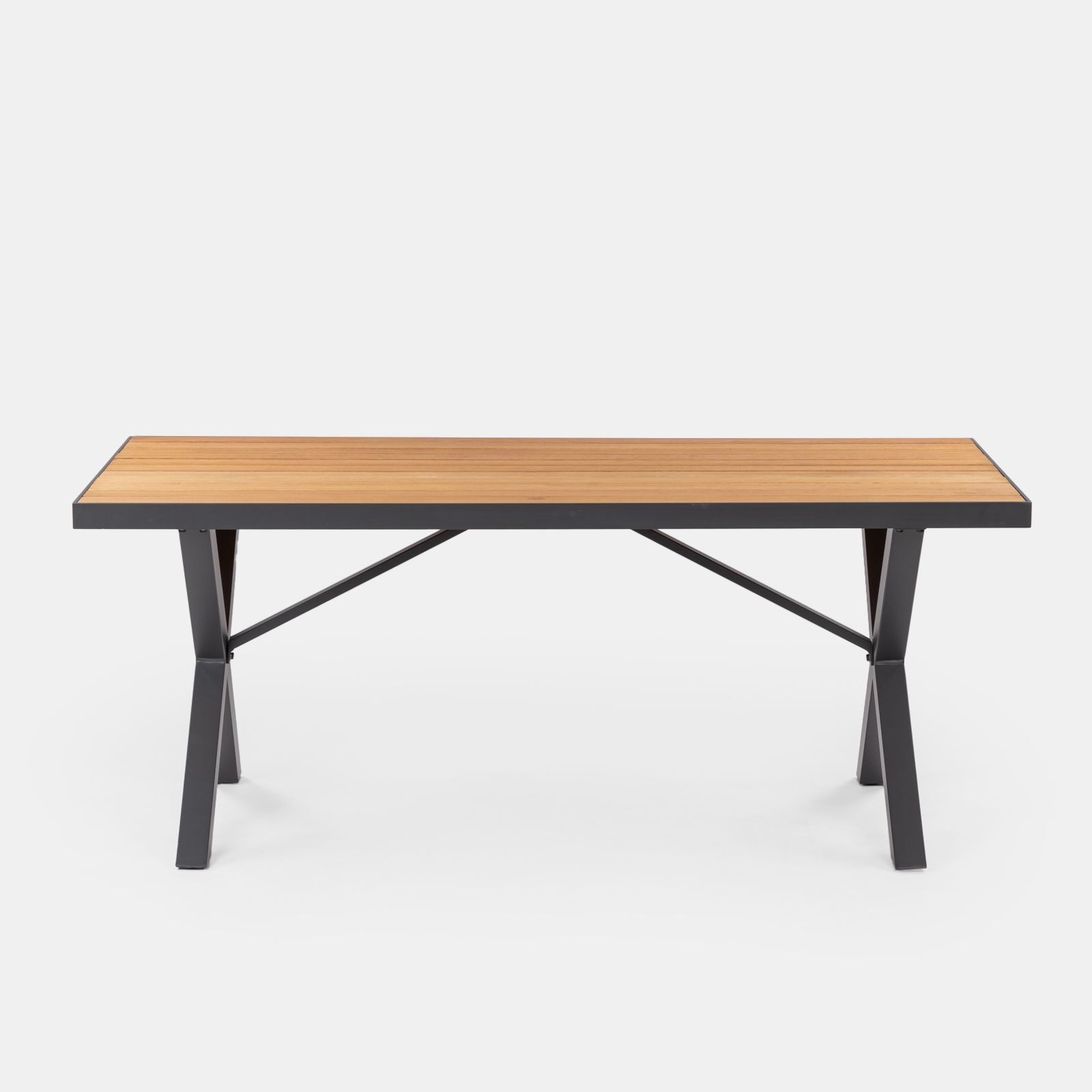 Set pranzo tavolo con top in legno 180x90 cm e 4 sedie con