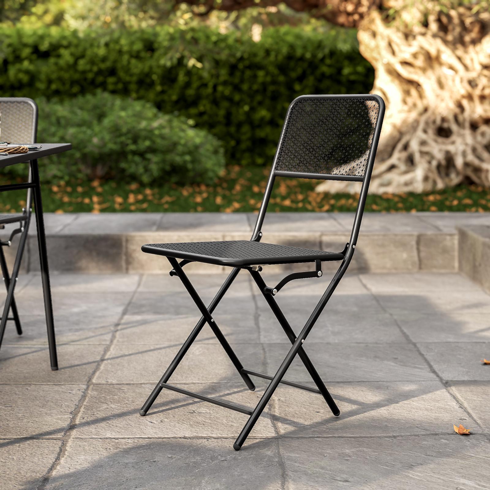 Set 4 Sedie Pieghevoli GIANTEX - Bianche, Portata 150 Kg, Per Interni/Esterni, Con Schienale - Foto 6