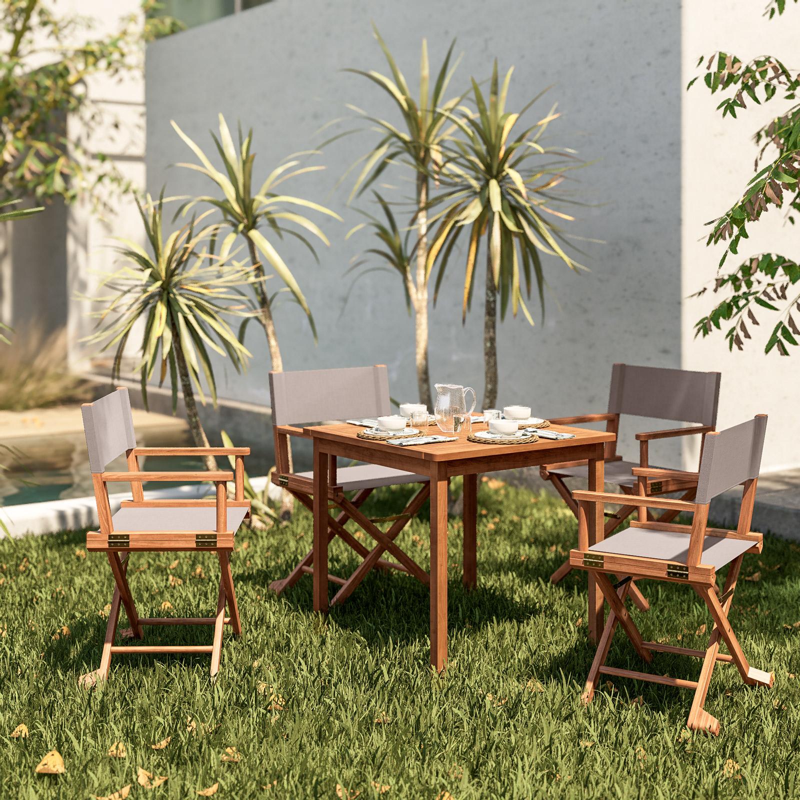 Tavolo Sedia Regista Regista Mojito Tortora Bamboo Marrone Sedia