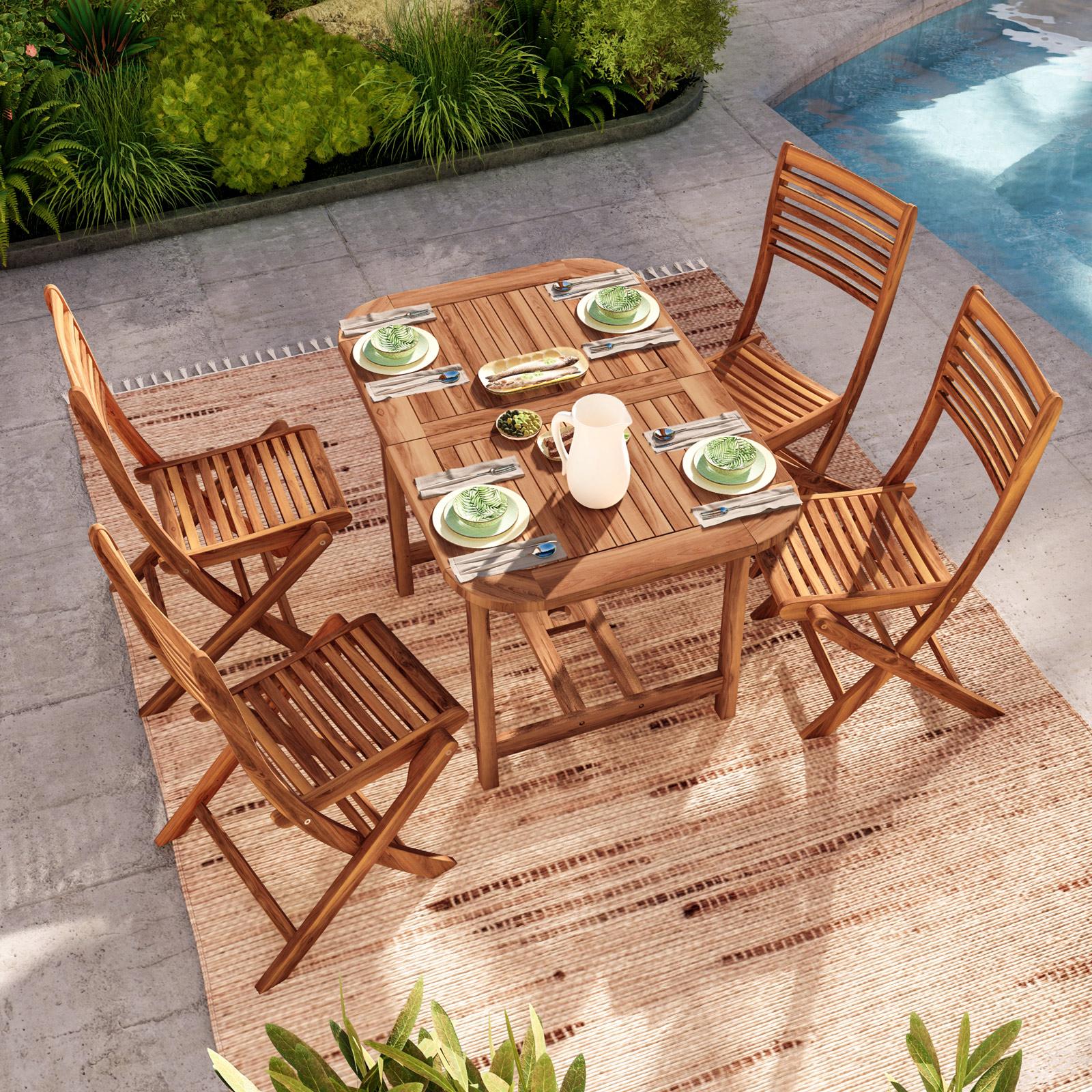 Set pranzo con tavolo allungabile 120/160x80 cm con sedie