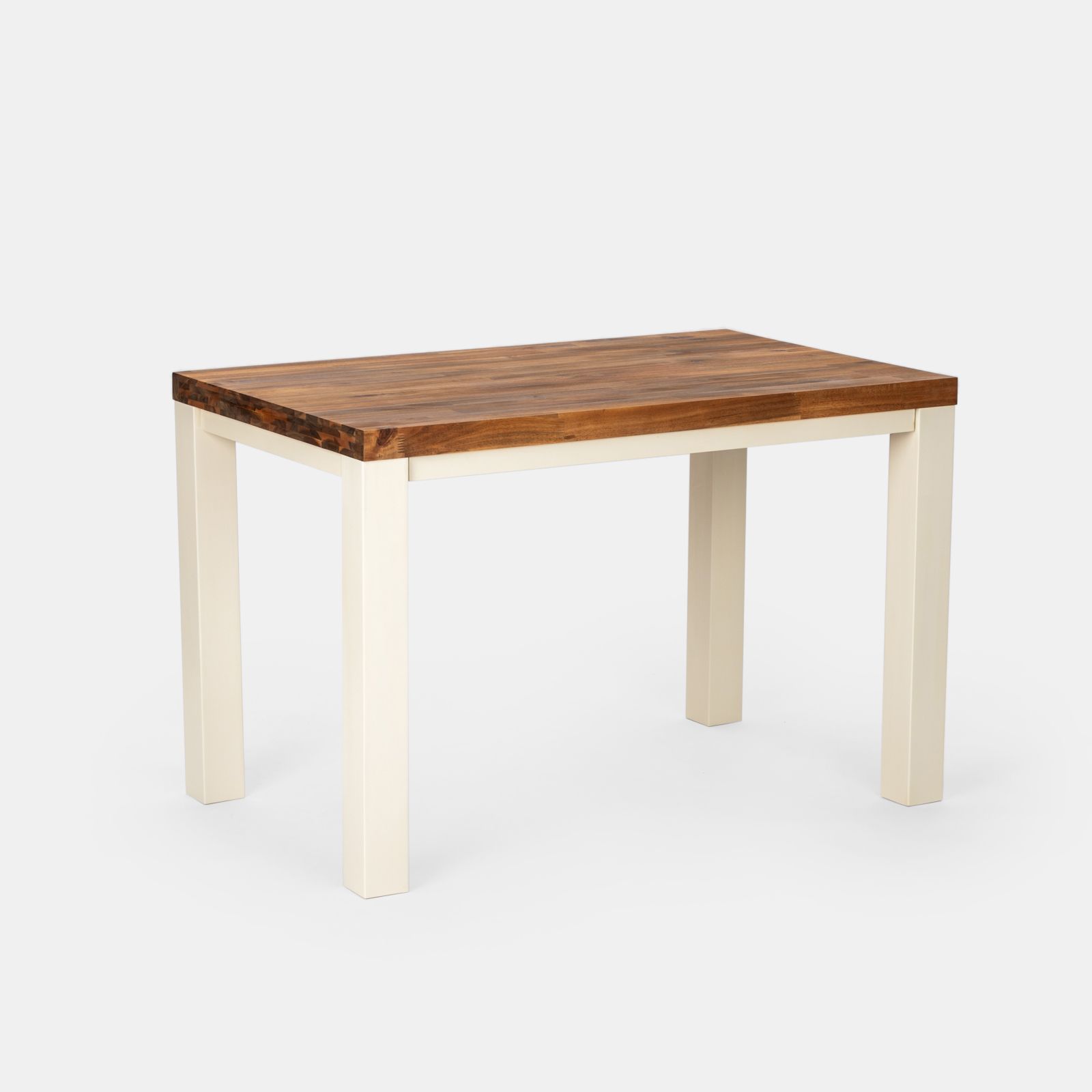 Set pranzo tavolo con piano in legno di acacia 110x70 cm e 4 sedie  impilabili nero - Paint
