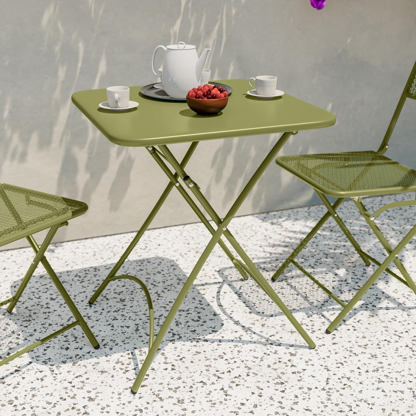 Set bistrot tavolo pieghevole 60x60 cm e sedie pieghevoli in