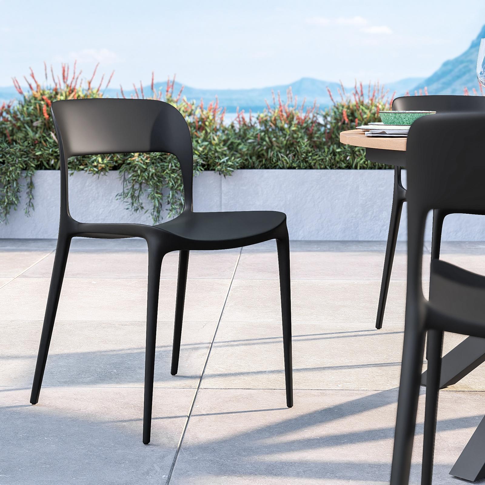 Set pranzo tavolo rotondo 140 cm top effetto legno e sedie