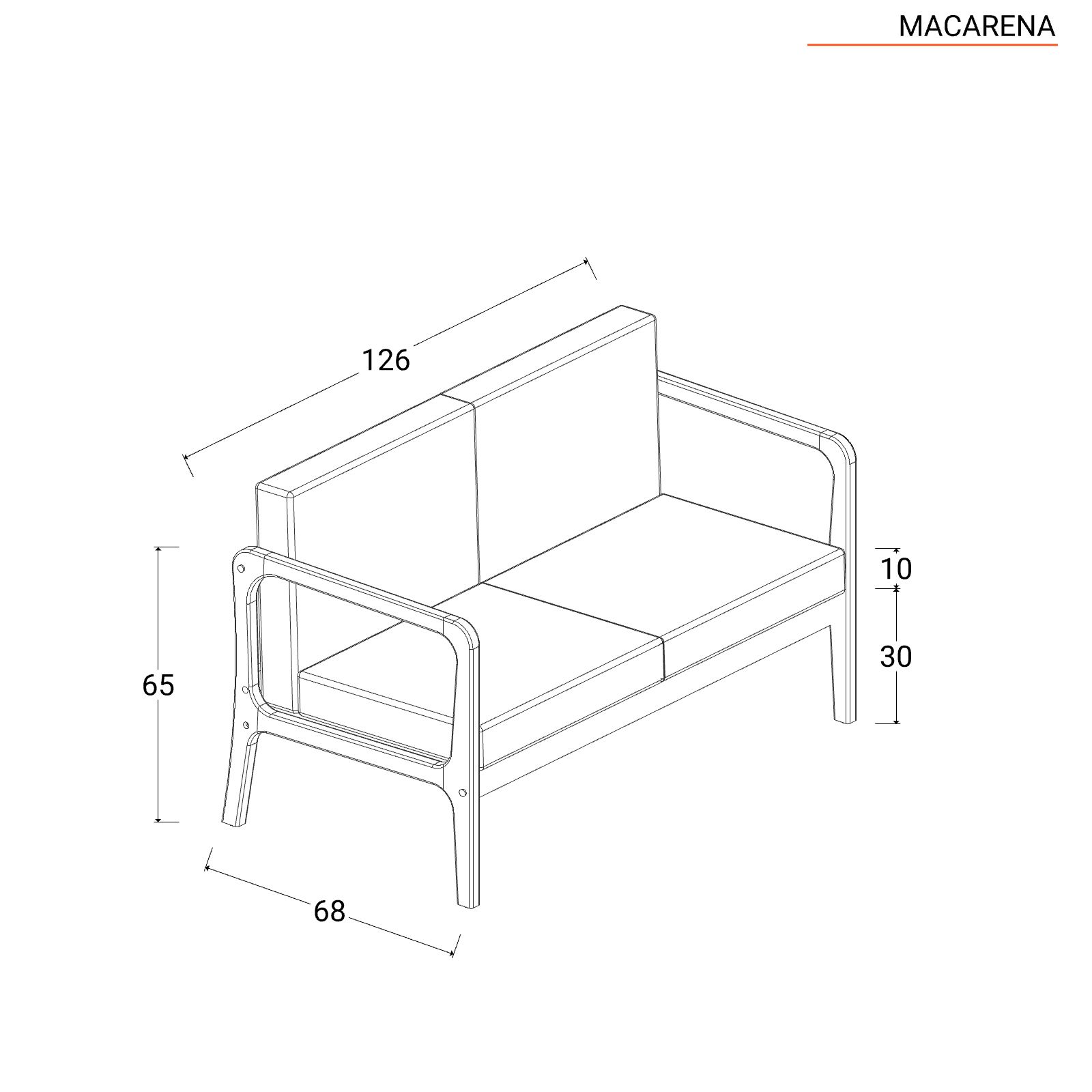 GEMITEX - Set 4 cuscini rotondi Panarea per sedia grigio chiaro