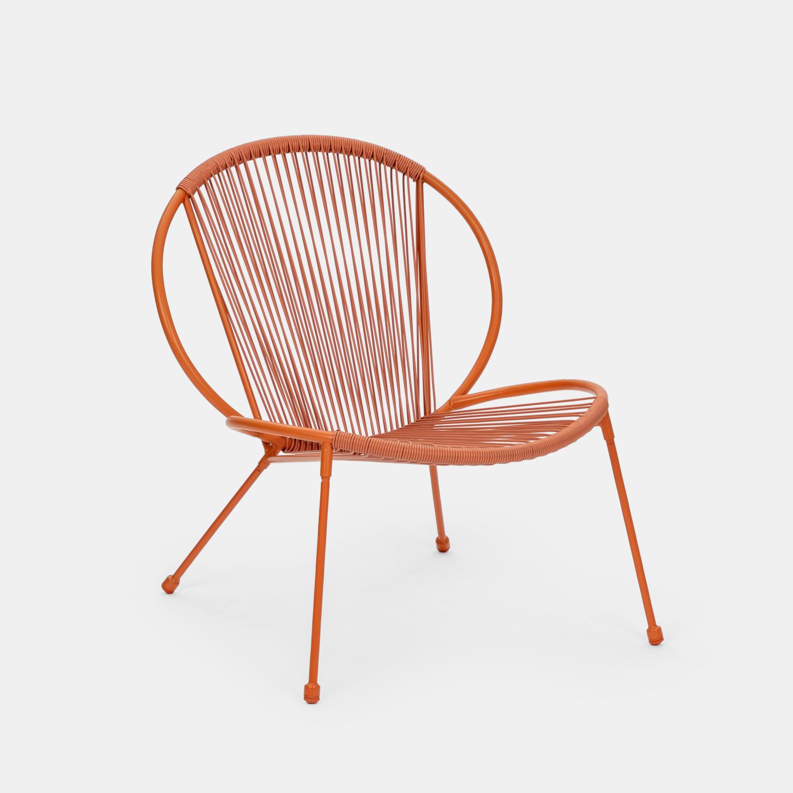 Set relax da giardino due sedie e un tavolino Ø 50 cm in metallo arancione  - Yarn