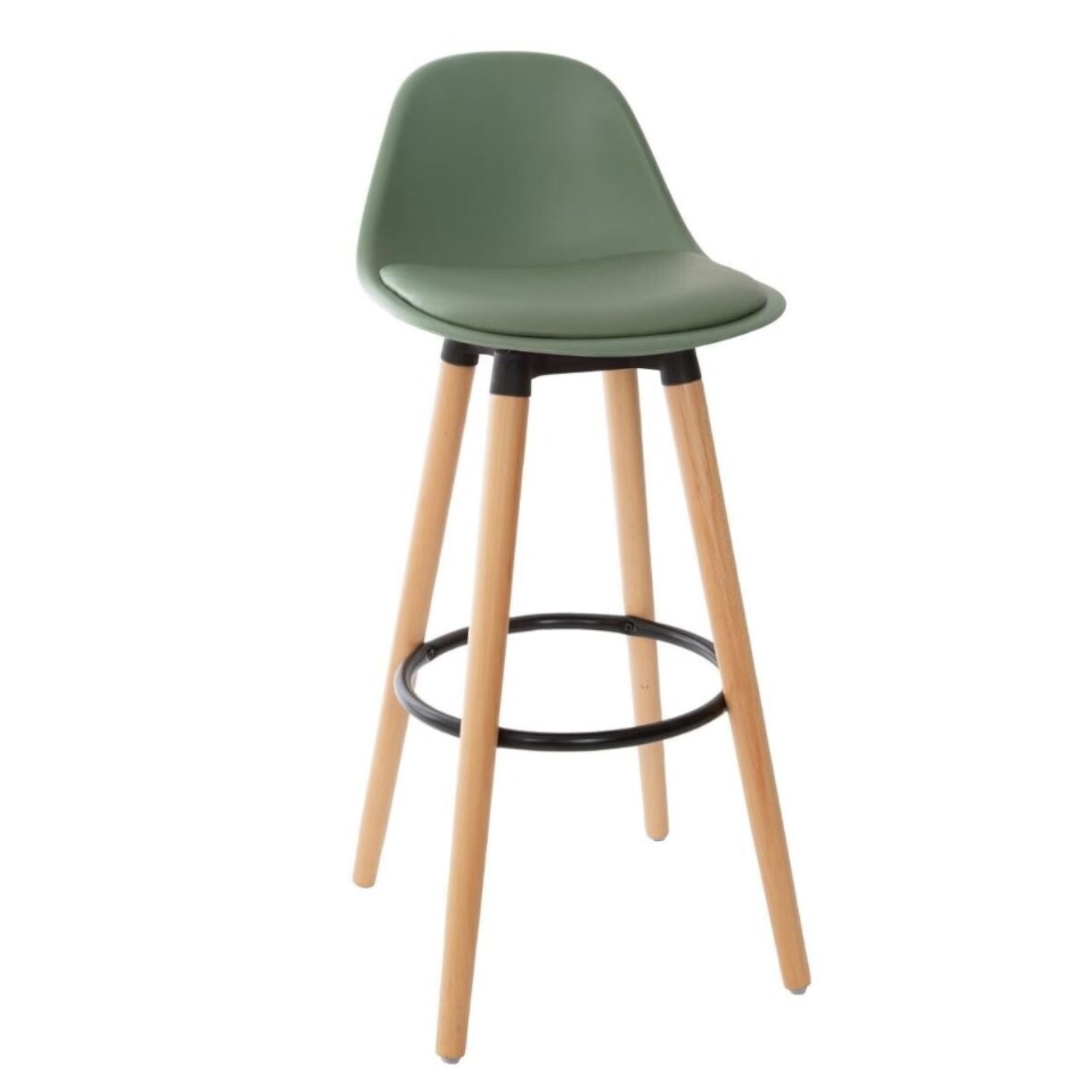 Trade Shop - Sgabello In Plastica Rattan Verde H 45,5 Cm Sedia Complemento  D'arredo Per