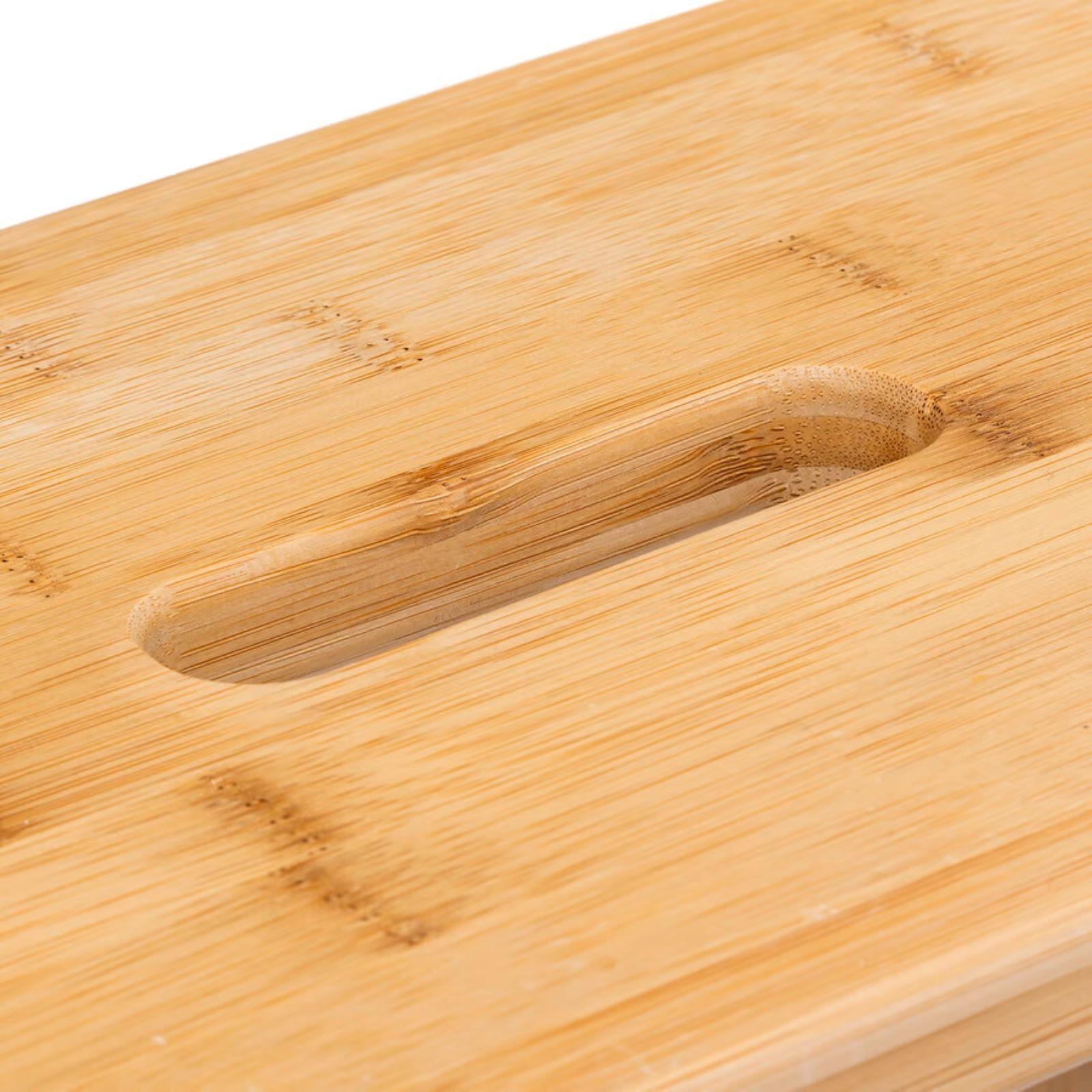 Sgabello In Bambù Per Bagno, Cucina O Camera – Diametro 30 Cm, Altezza 43 Cm, Resistente All'umidità, Stile Naturale E Nero