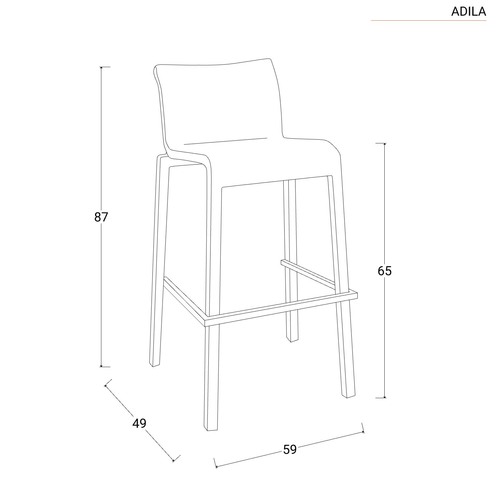 Sgabello bar da esterni in polyrattan noce