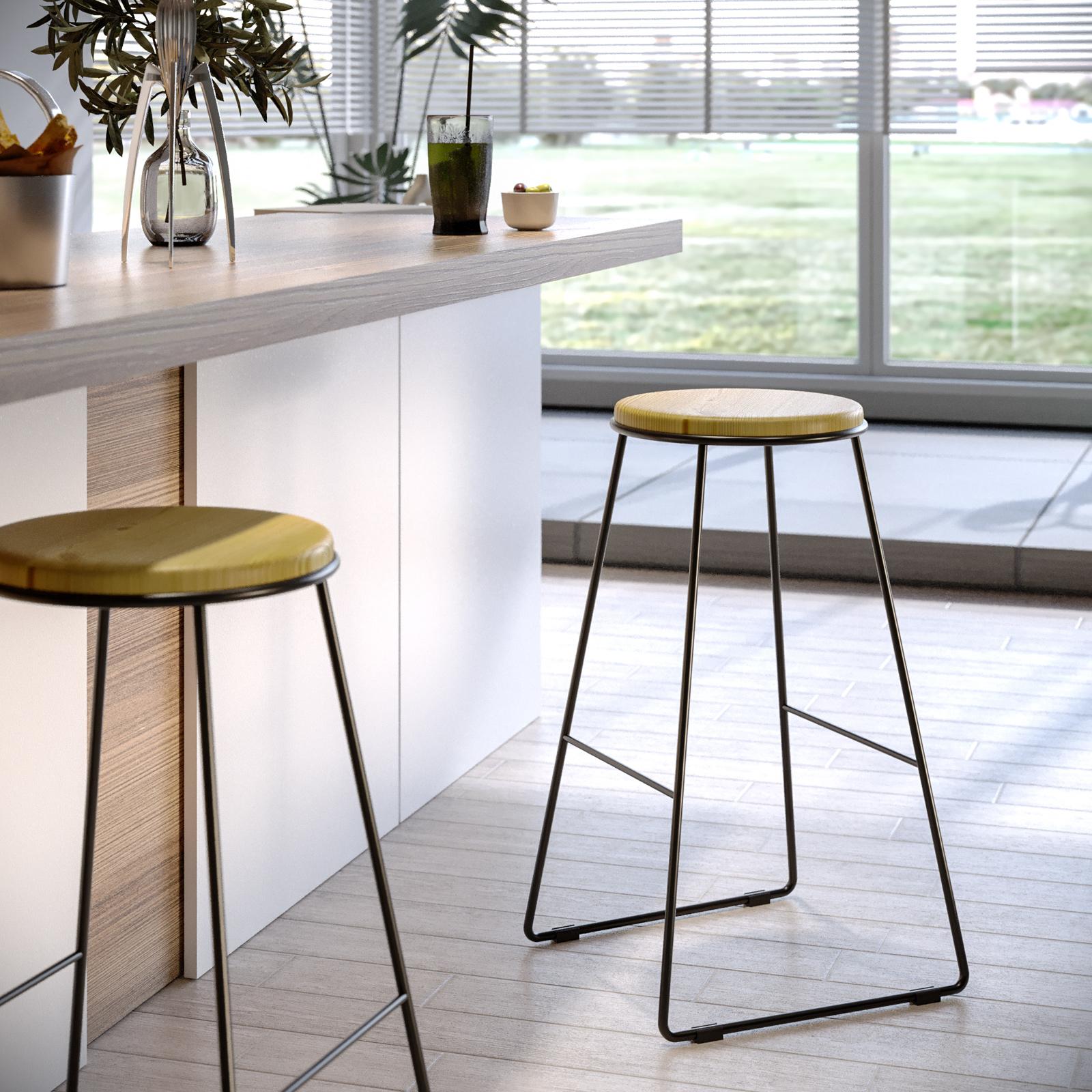 Sgabello Bar Sgabelli In Rovere Sgabello Da Bar Ikon In Ecopelle E