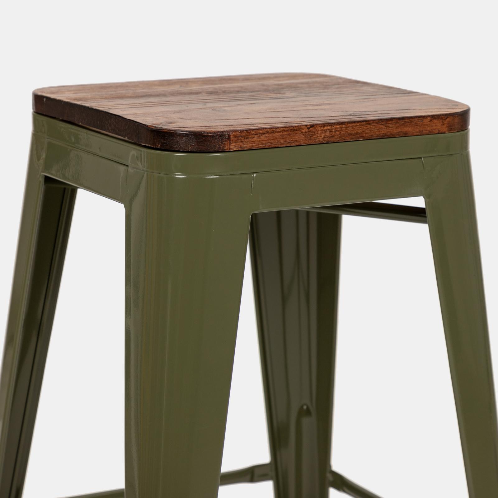 Pouf Sgabello Contenitore Stile Industriale 31x40 Cm Verde | Seduta Morbida Per Camera E Soggiorno - Foto 9