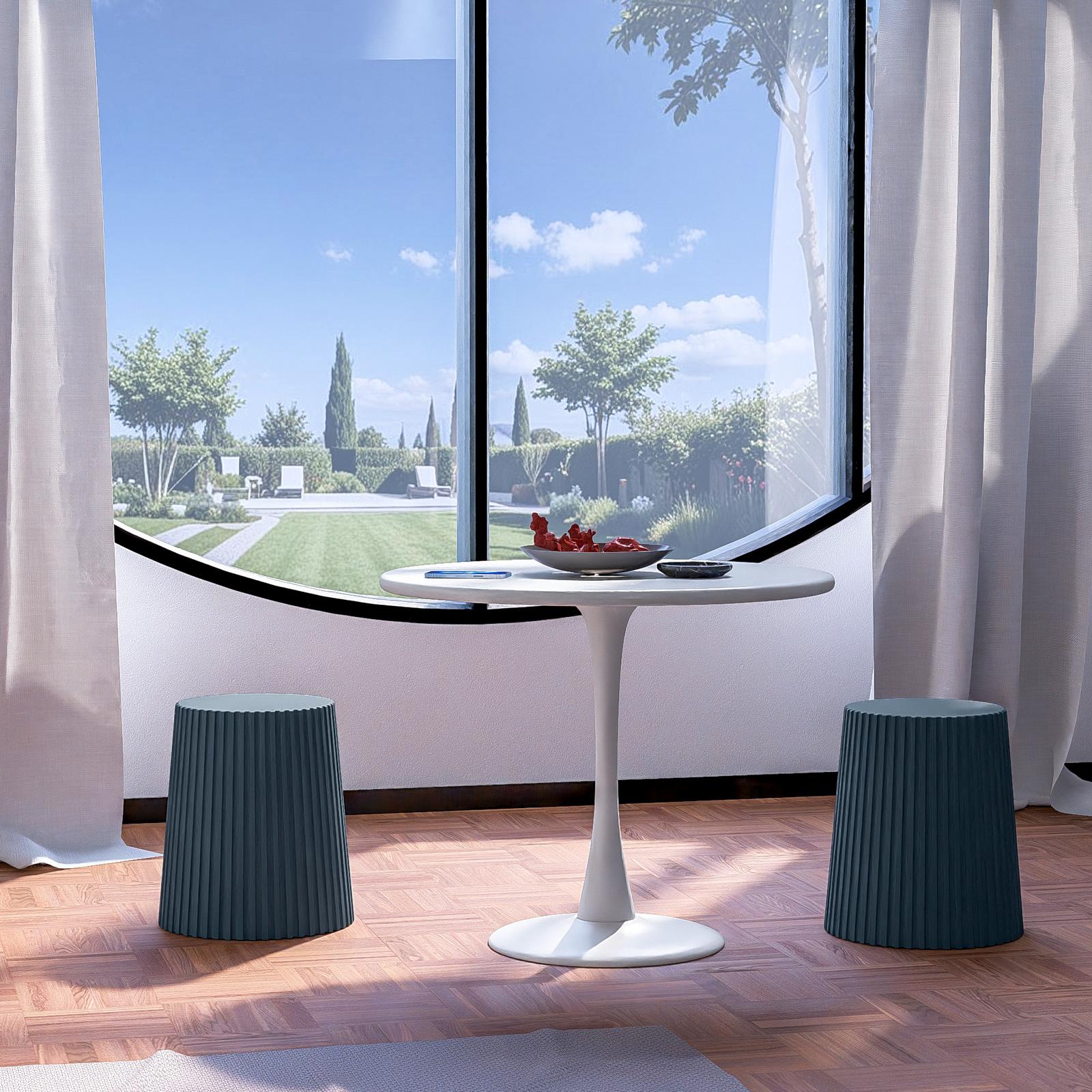 Sgabello Con Contenitore Edina | Struttura Metallica, Rotondo | Pouf Imbottito Salvaspazio