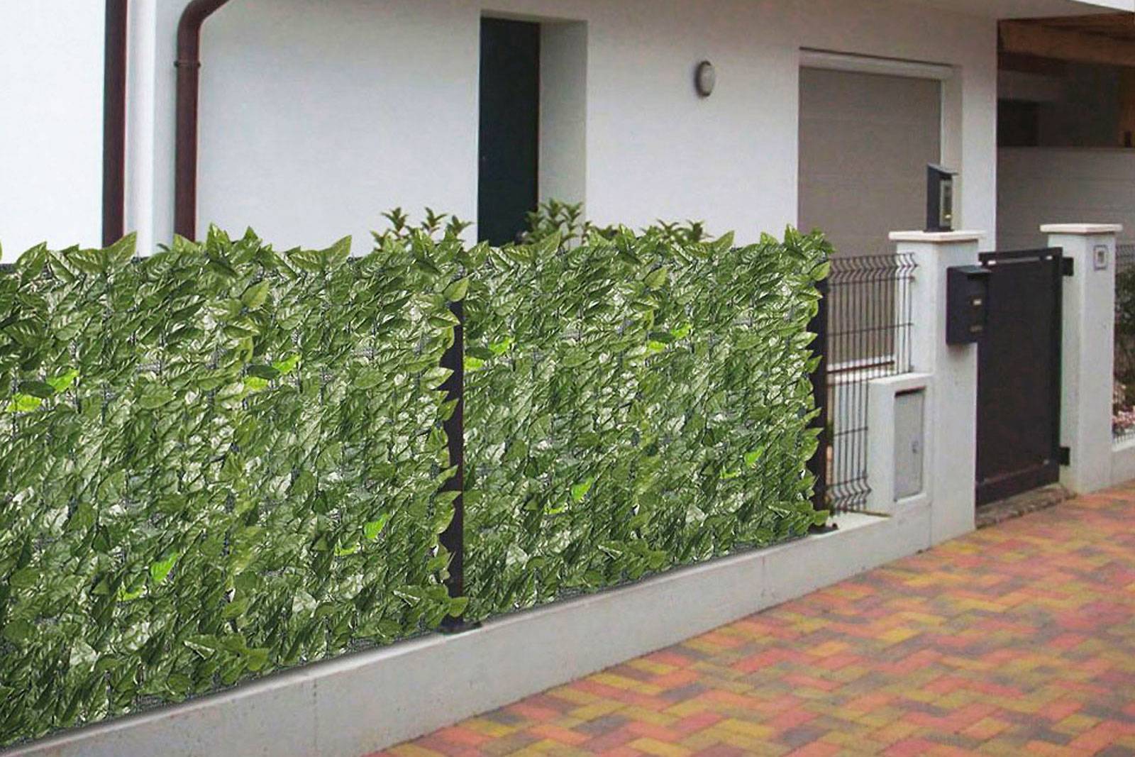 Recinzione per la Privacy artificiale 4/3/2/1 metri di lunghezza foglie  finte siepe pannelli di recinzione in finta foglia per giardino balcone  schermo Indoor Outdoor