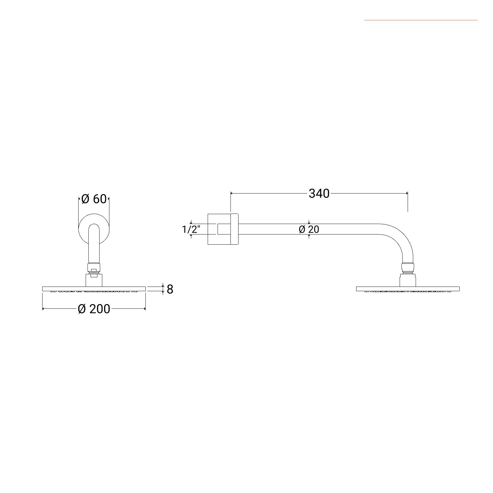 Soffione Doccia Rotondo da 300mm - Ottone Spazzolato - Clarus