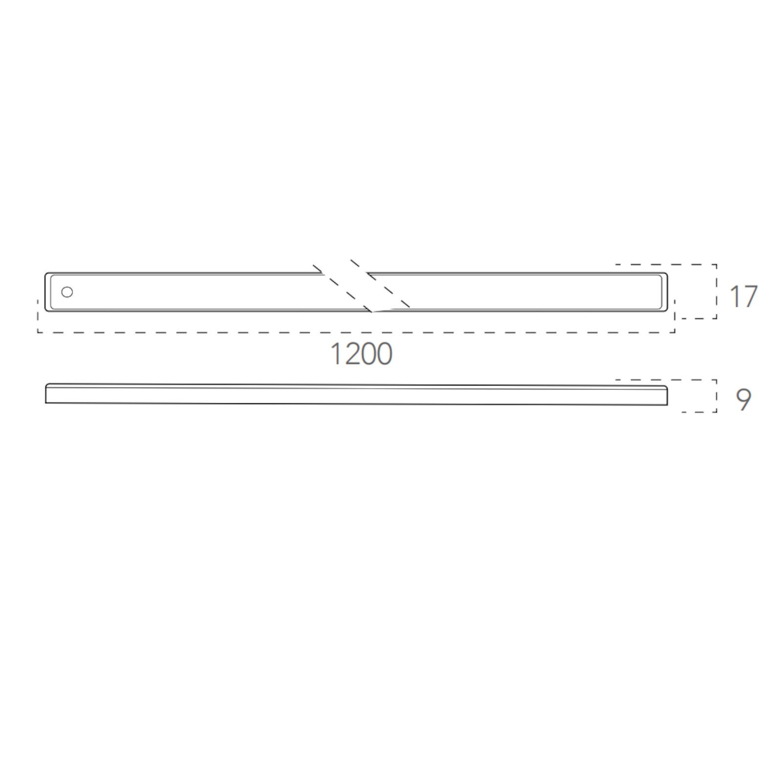 Sotto pensile led angolare 120 cm in alluminio nickel