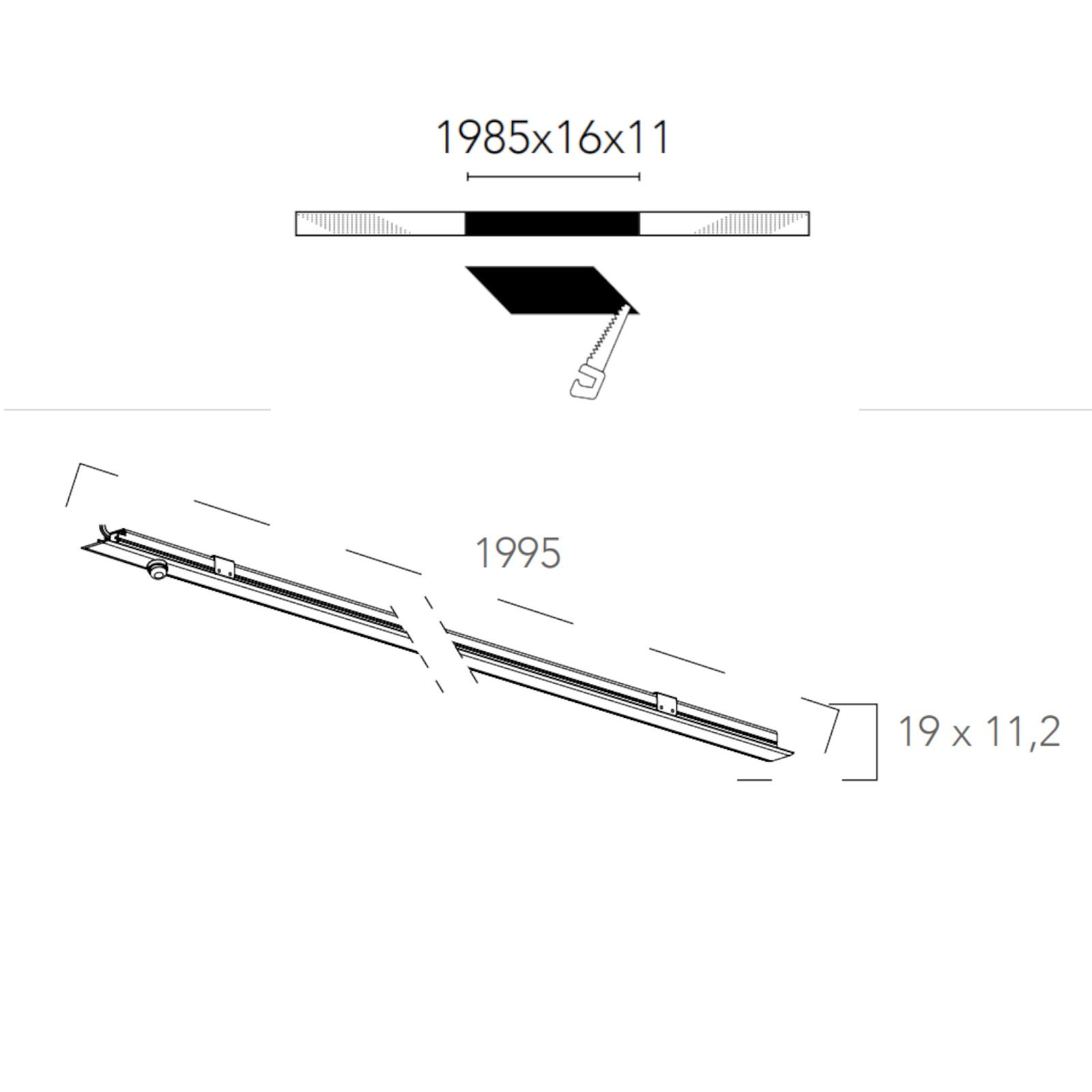 Sotto pensile led ultra sottile 60 cm in alluminio bianco