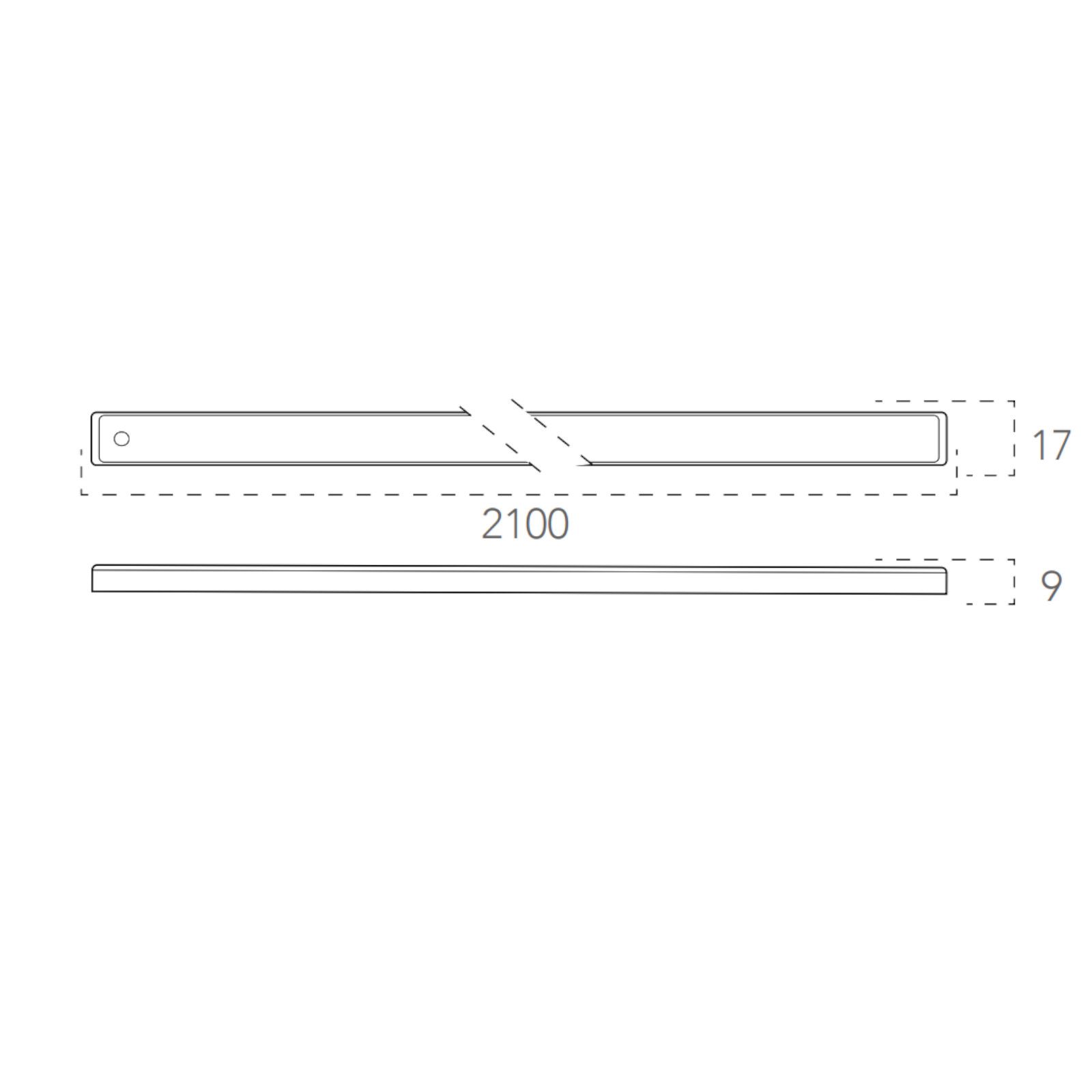 Sotto pensile led 210 cm in alluminio nickel