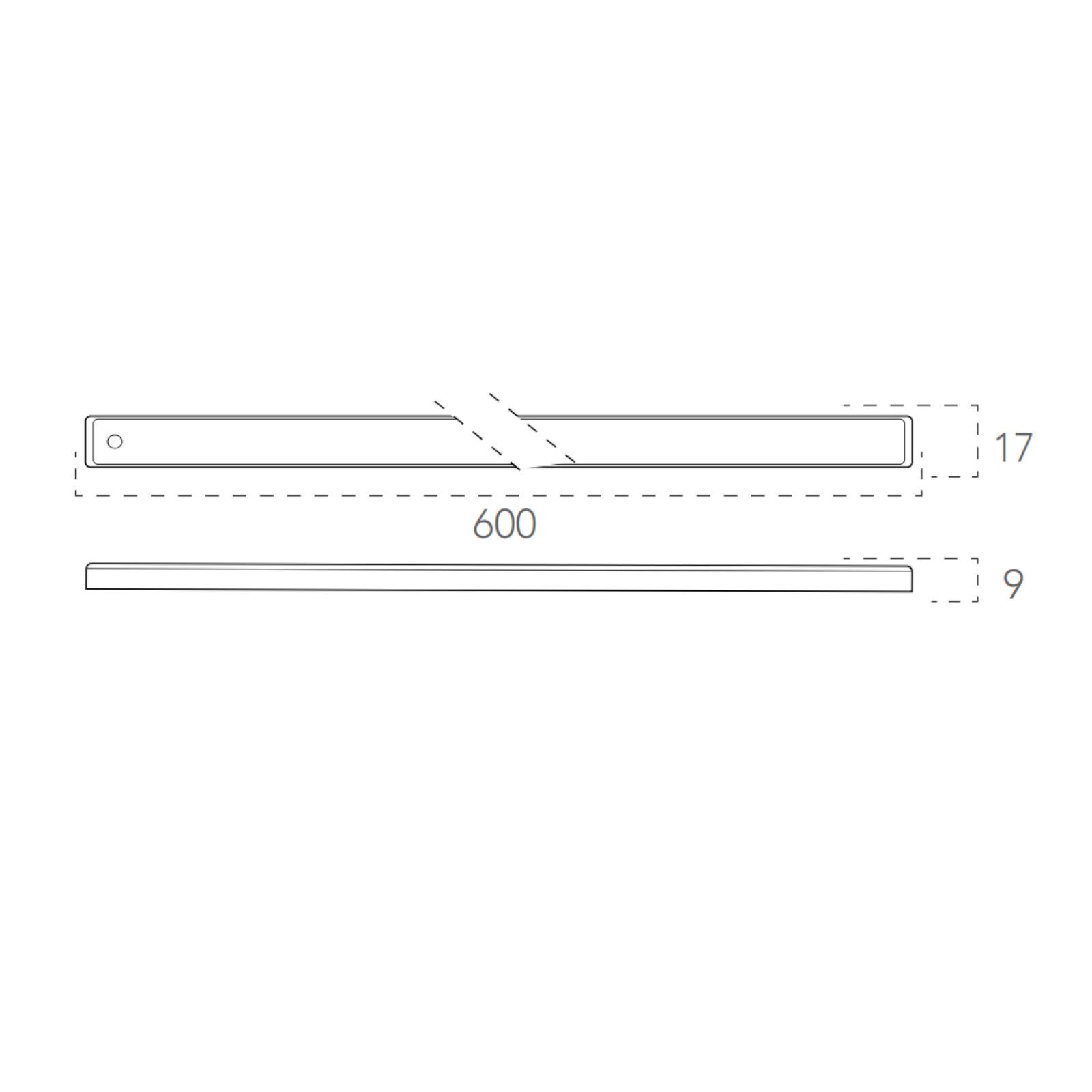 Sotto pensile led angolare 60 cm in alluminio nickel