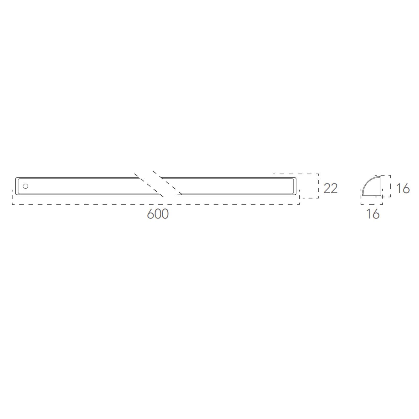 Sotto pensile led angolare 60 cm in alluminio nickel