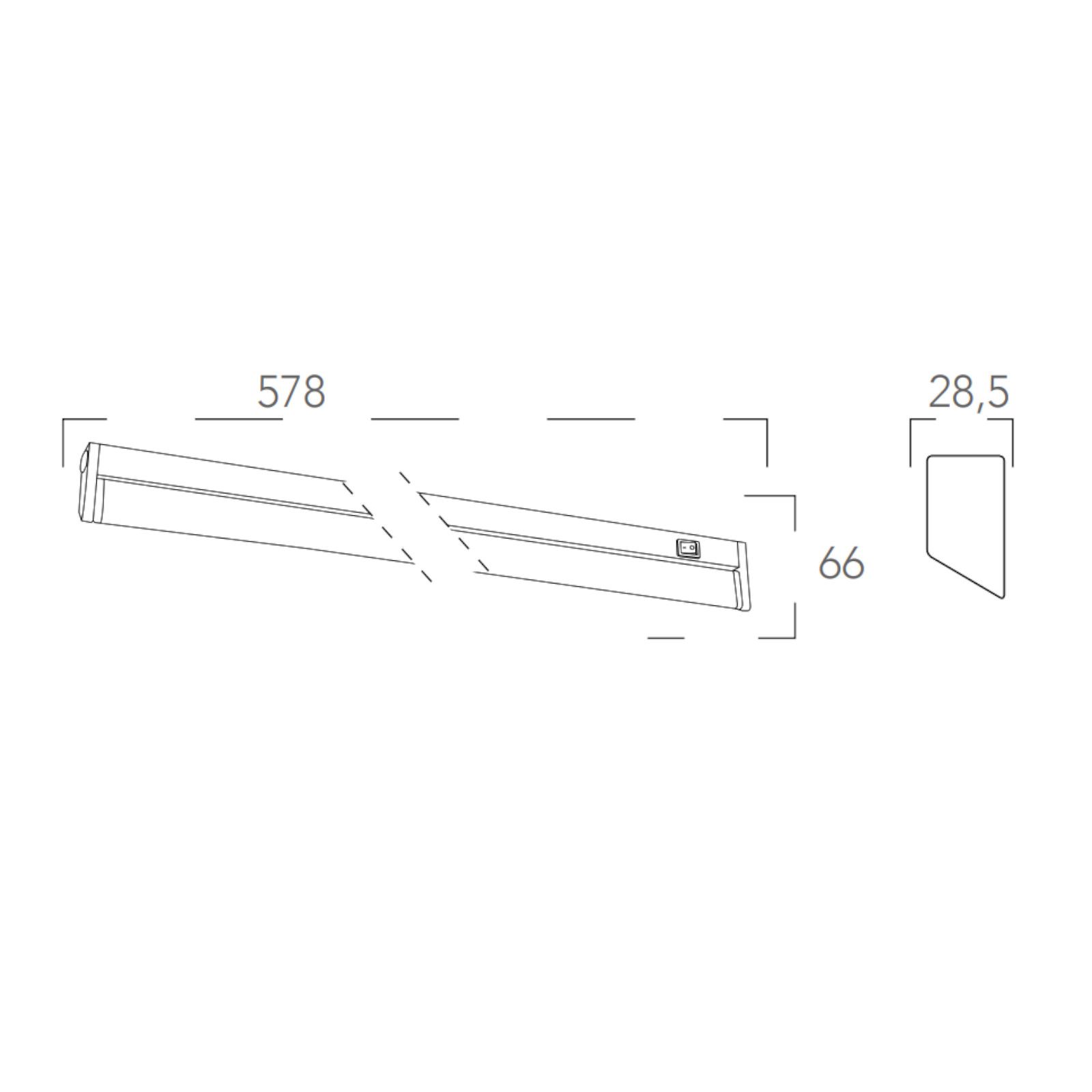 Sotto pensile led orientabile 57,8 cm in alluminio bianco