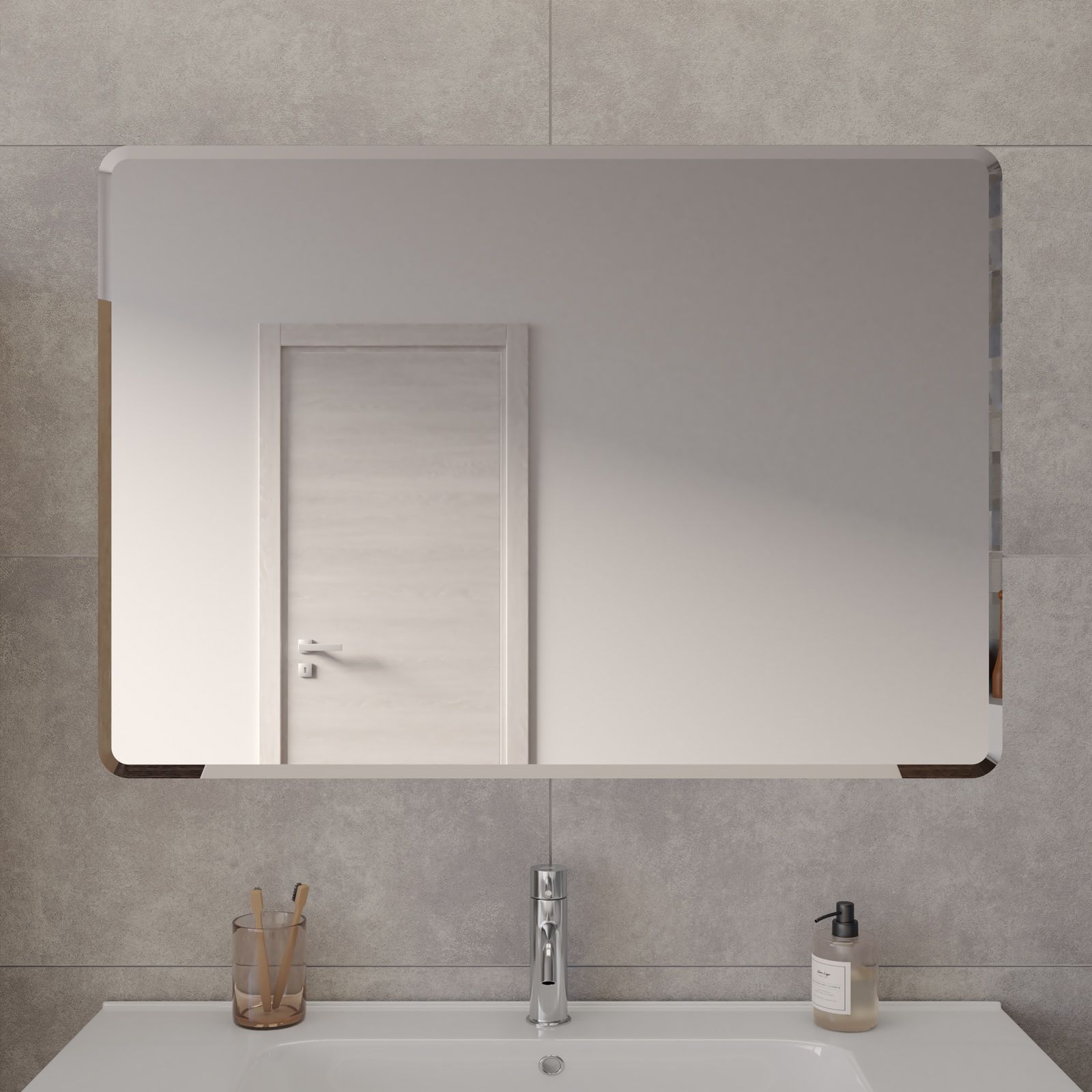 Specchio con cornice bisellata 100 x 70 cm reversibile - Ostro
