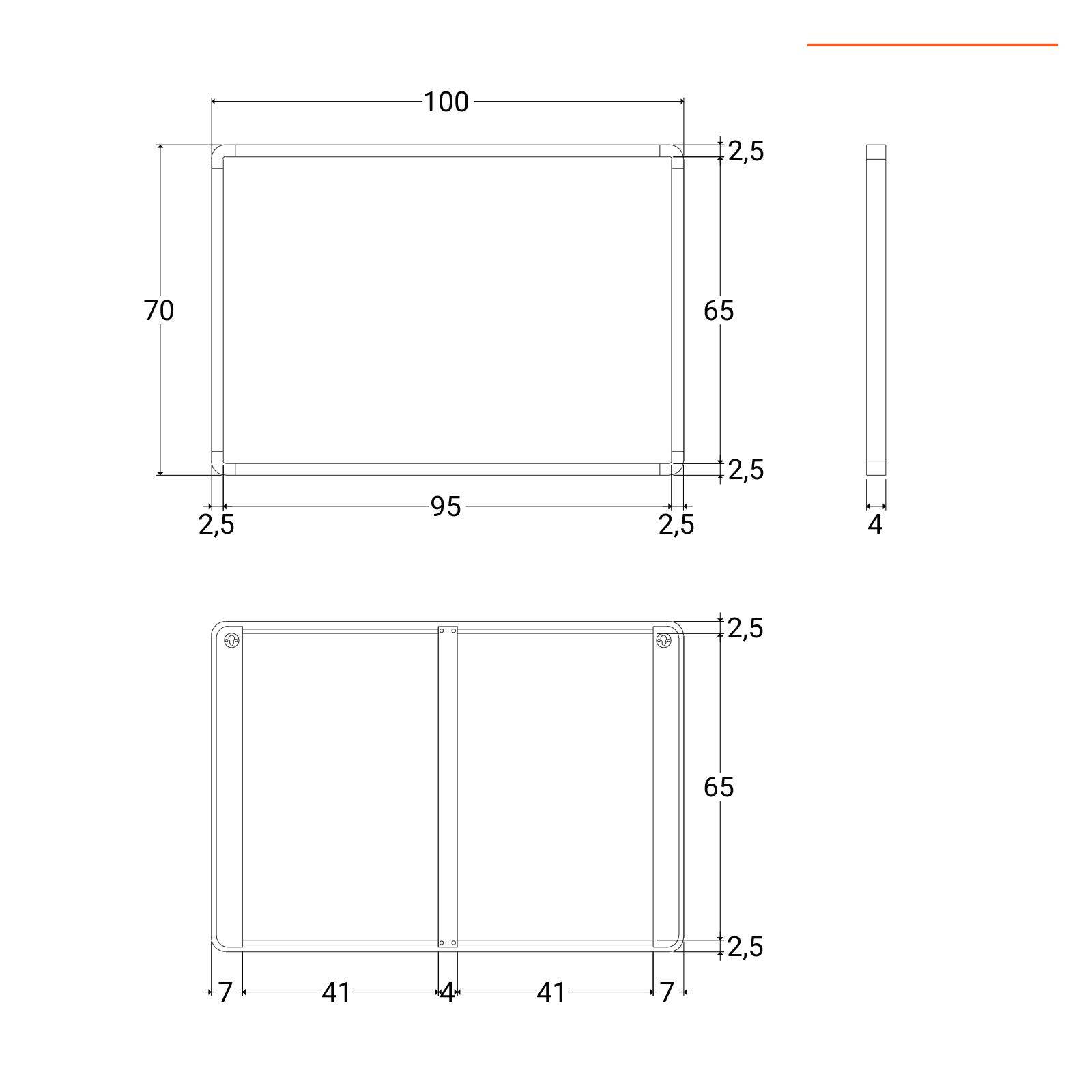 Specchio 100x70 cm con cornice in teak naturale