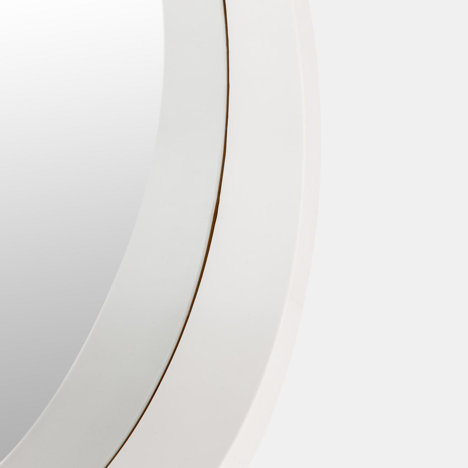 Relaxdays Specchio Da Parete Rotondo Con Cordino - Diametro 35cm, Cornice In Plastica Bianca, Stile Marittimo Per Soggiorno E Bagno