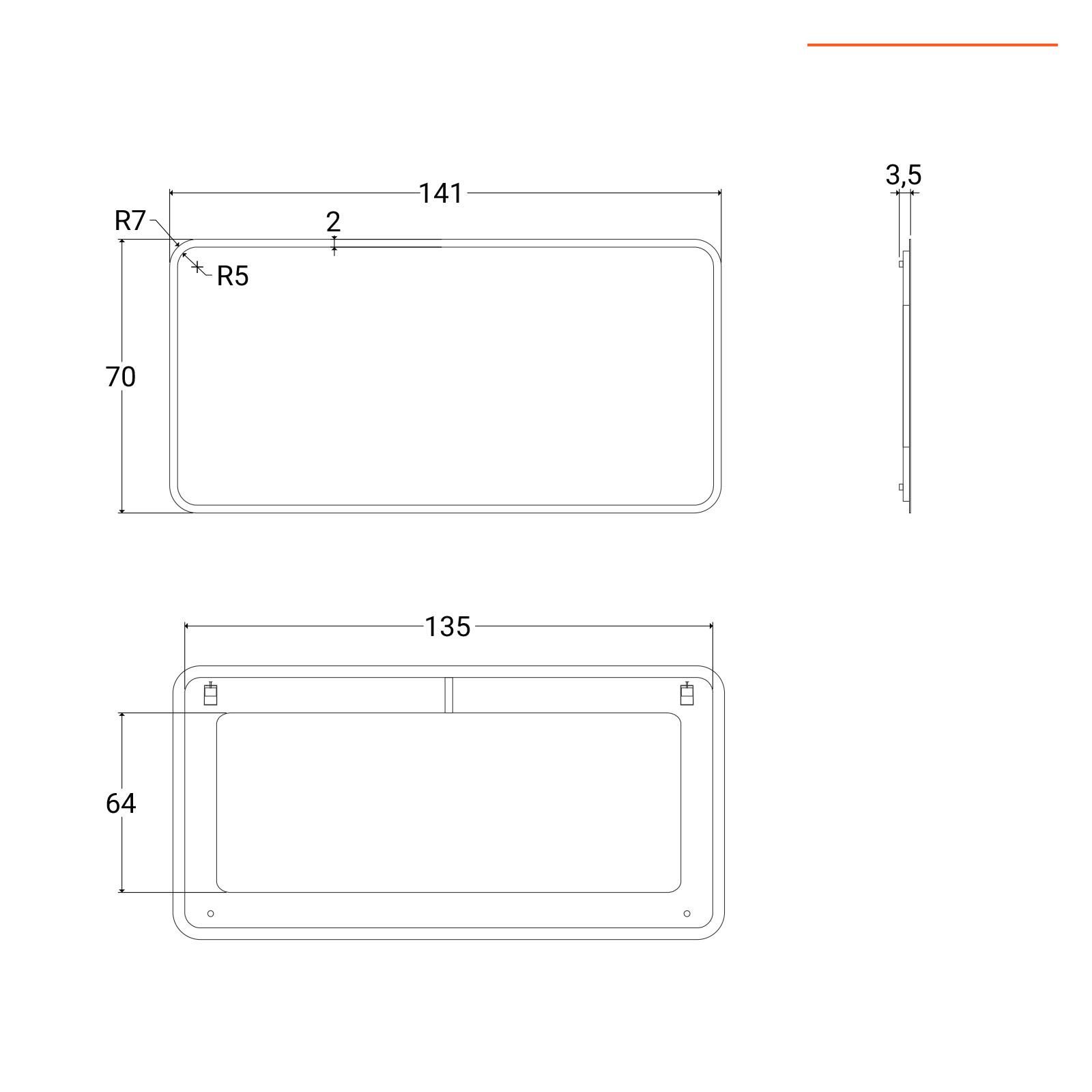 Specchiera a led 141x70 cm anti appannamento per bagno