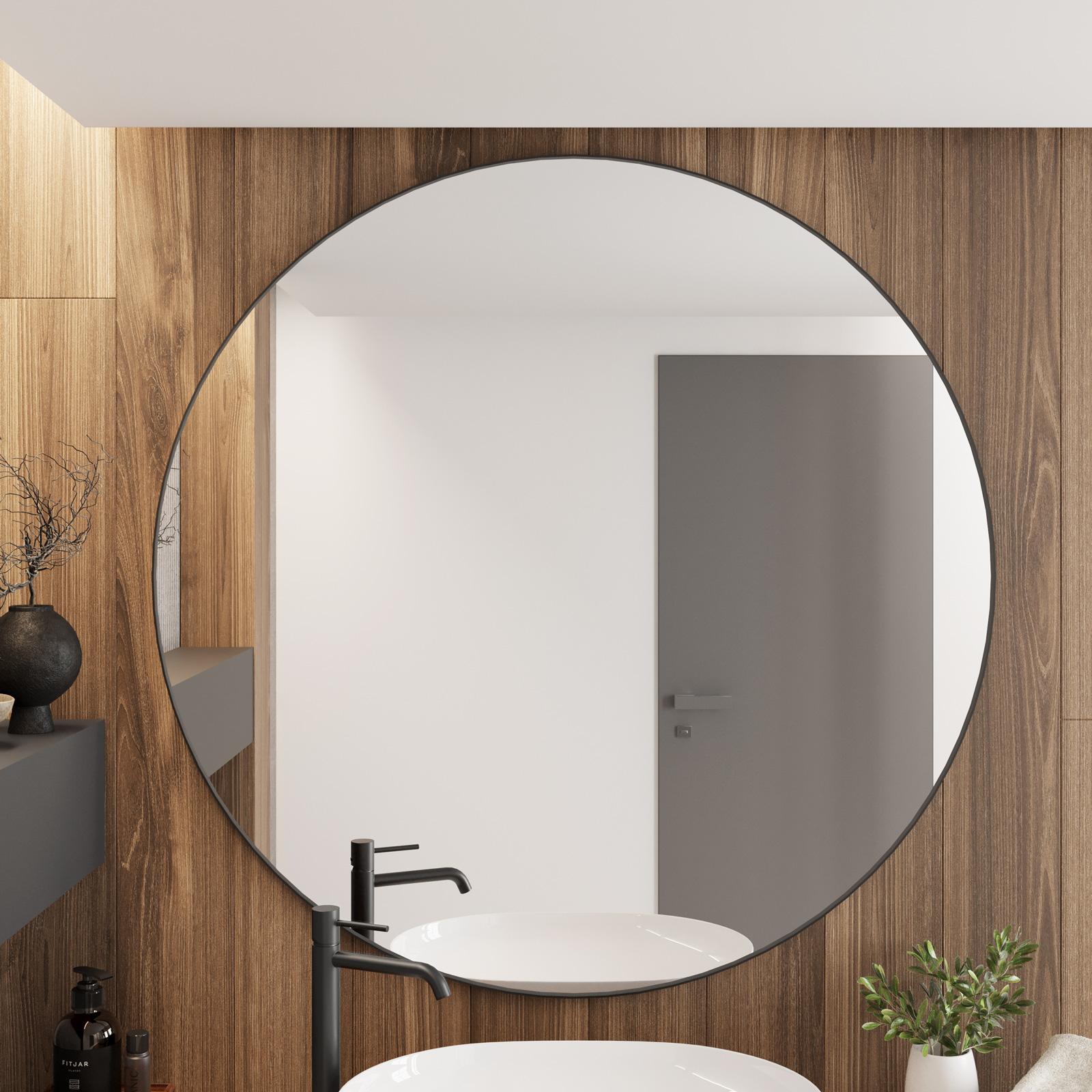 Autdot Specchio nero decorativo da parete, 91 x 61 cm, moderno specchio da soggiorno con cornice in metallo, grande specchio da parete per bagno, ingresso, sala da pranzo