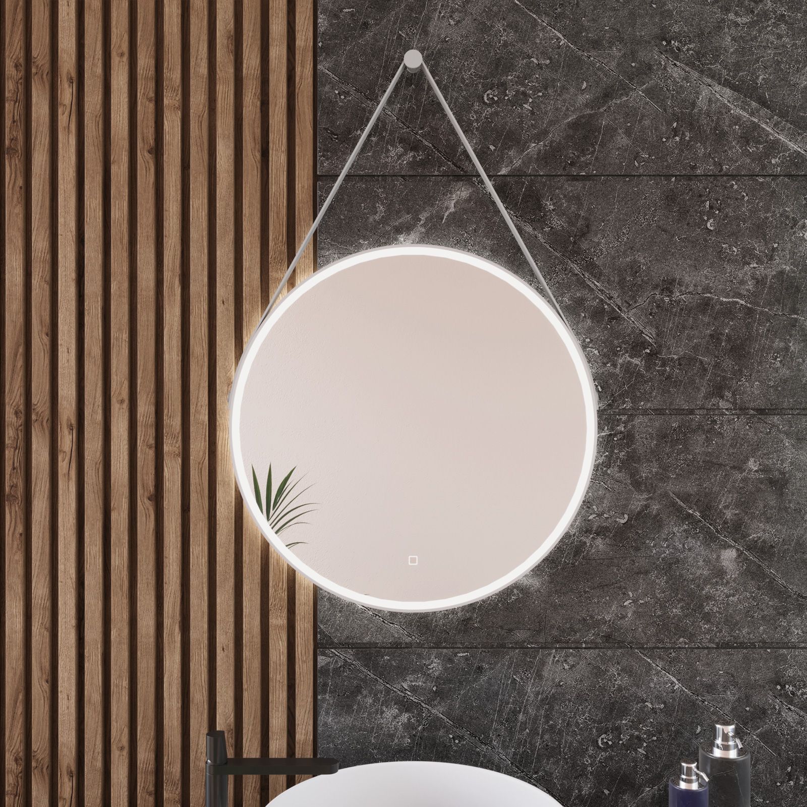 Specchio da Bagno con Luce LED e Antiappannamento Ø60 cm Palolem